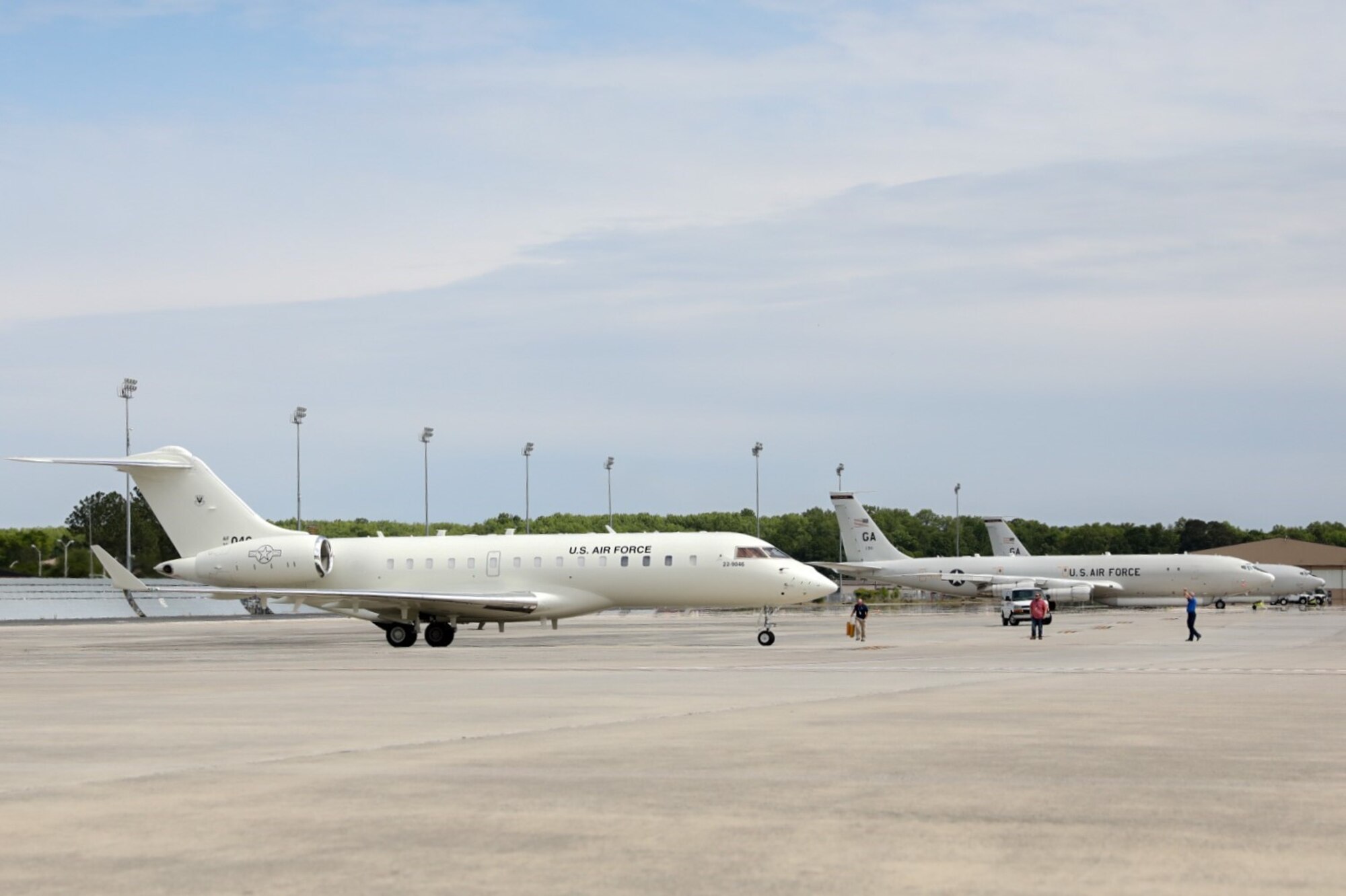 Airplane parked on runway