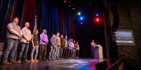 Nominees in the "Trades Supervisor -- Foreman (Blue Collar)" category take the stage at the Admiral Theatre April 25, 2023, during the annual Puget Sound Naval Shipyard & Intermediate Maintenance Facility Employee of the Year Awards ceremony in Bremerton, Washington. (U.S. Navy photo by Scott Hansen)