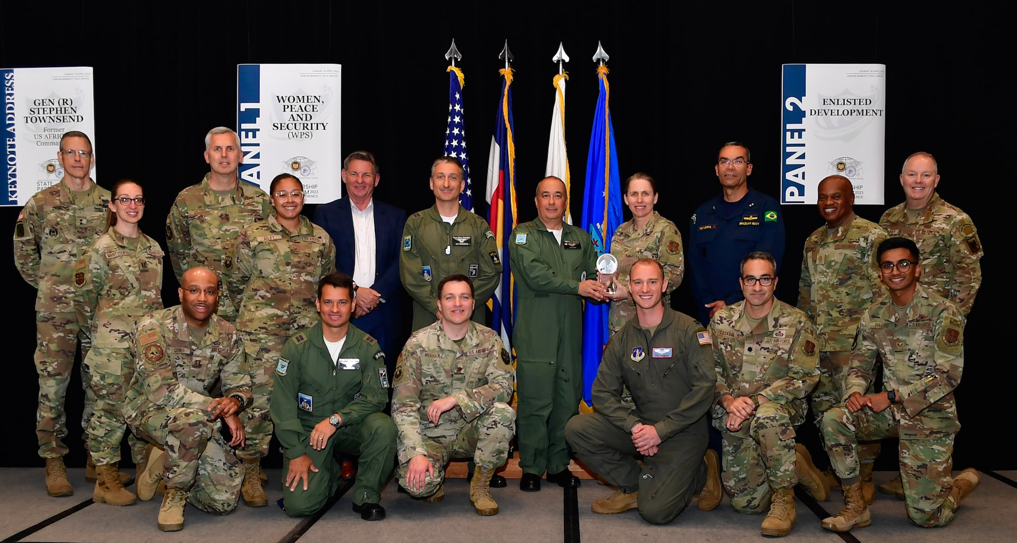 The New York National Guard and their state partner, Brazil, shared the 2022 State Partnership of the Year with the Pennsylvania Guard-Lithuania partnership during an awards ceremony April 19, 2023, in Denver. The ceremony was part of a annual conference attended by all 54 SPP directors, coordinators, and senior enlisted leaders.