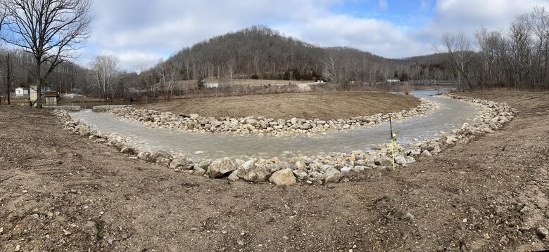 A rock stream flowing.