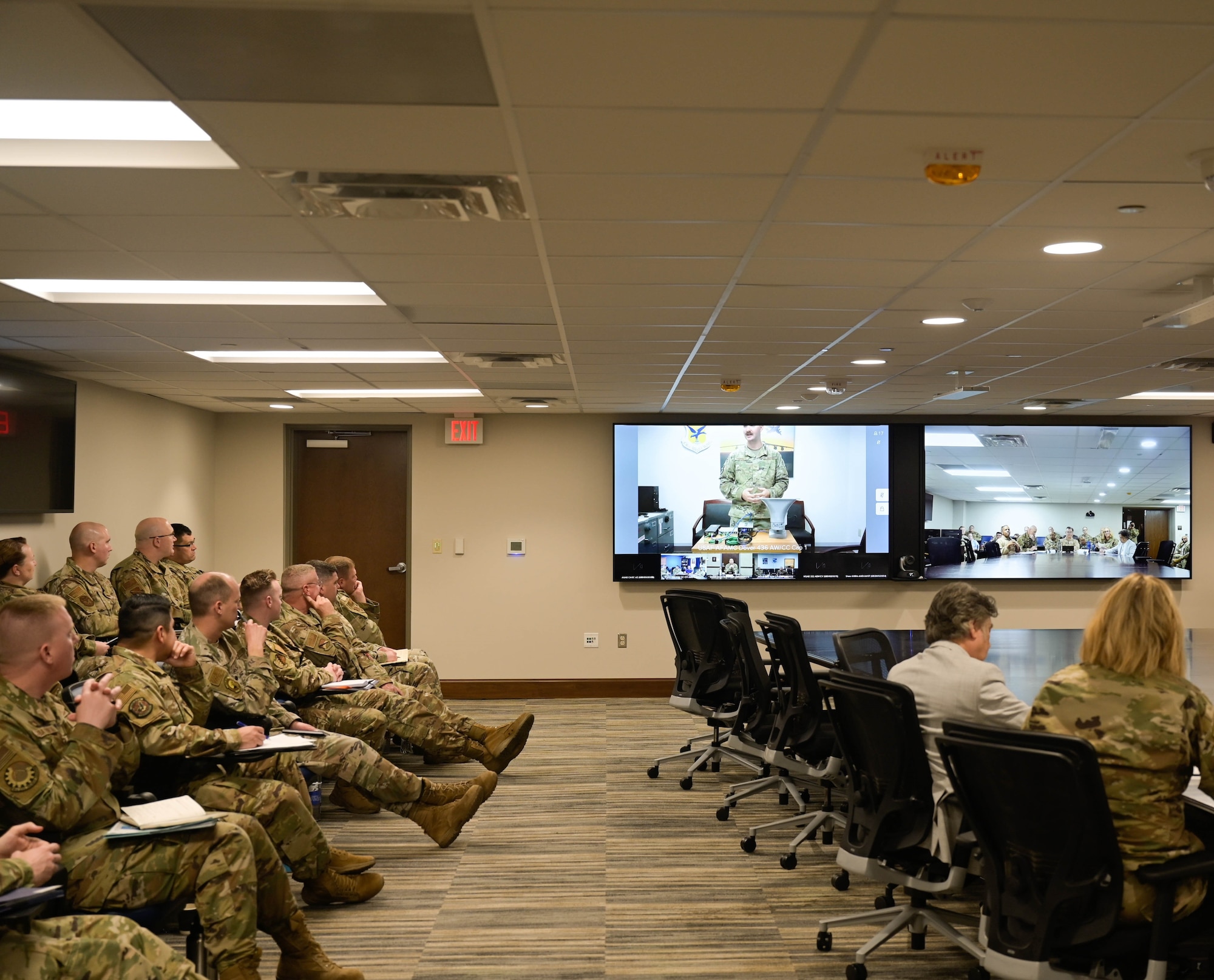 U.S. Staff Sgt. Thomas Lankford and deployed members of the 378th Expeditionary Communications Squadron at Prince Sultan Air Base, Saudi Arabia, present during the Ninth Air Force (Air Forces Central) Innovation Oasis at Shaw Air Force Base, South Carolina, Apr. 19, 2023. The Ninth Air Force (Air Forces Central) Innovation Oasis was a Shark-Tank style competition to attain innovative solutions, inventions and ideas. Lankford and his team won the 9 AF (AFCENT) Innovation Oasis and will present at the U.S. Central Command Innovation Oasis competition at MacDill AFB, Florida, May 25.