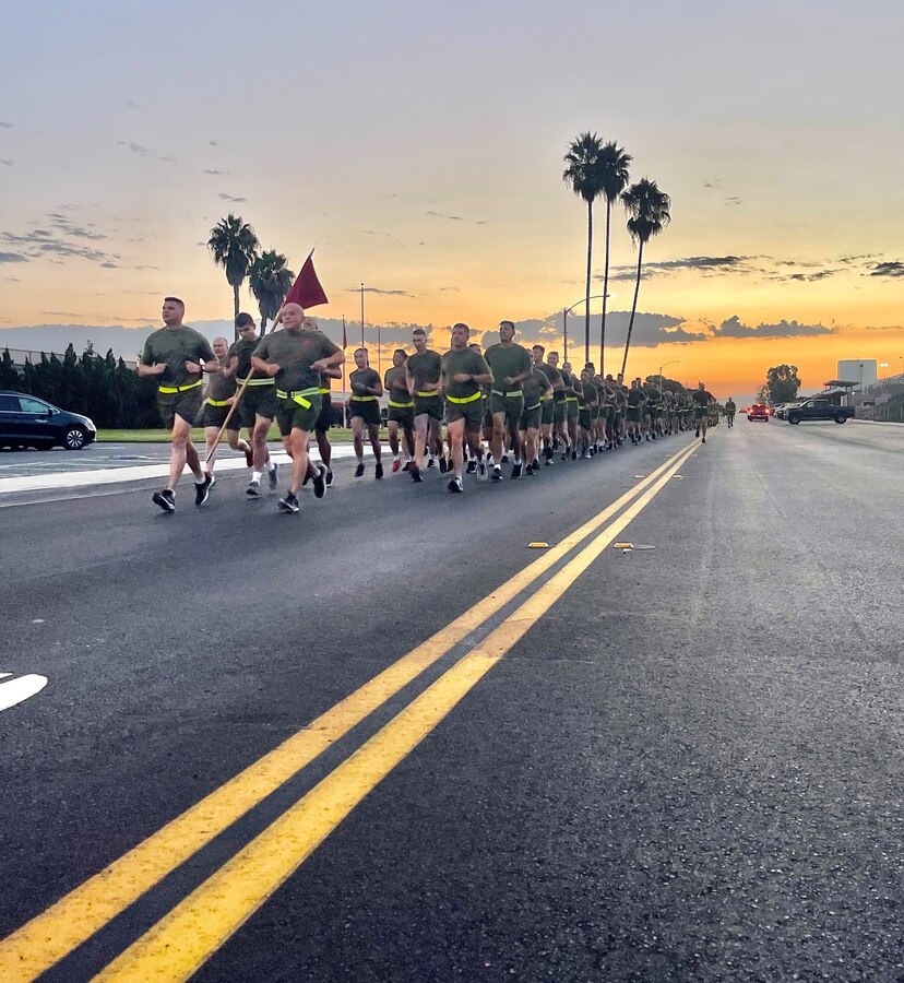 The Squadron conducts a motivational run prior to a liberty period.