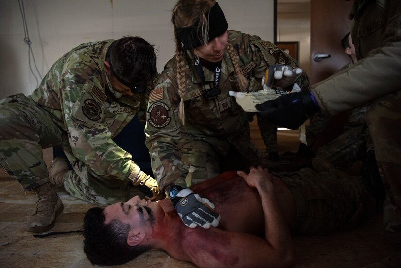 673d Medical Group Airmen hone emergency response skills during the Arctic Warrior Challenge