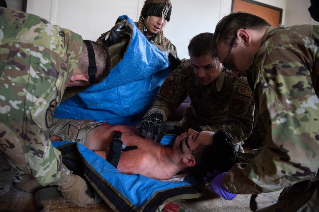 673d Medical Group Airmen hone emergency response skills during the Arctic Warrior Challenge