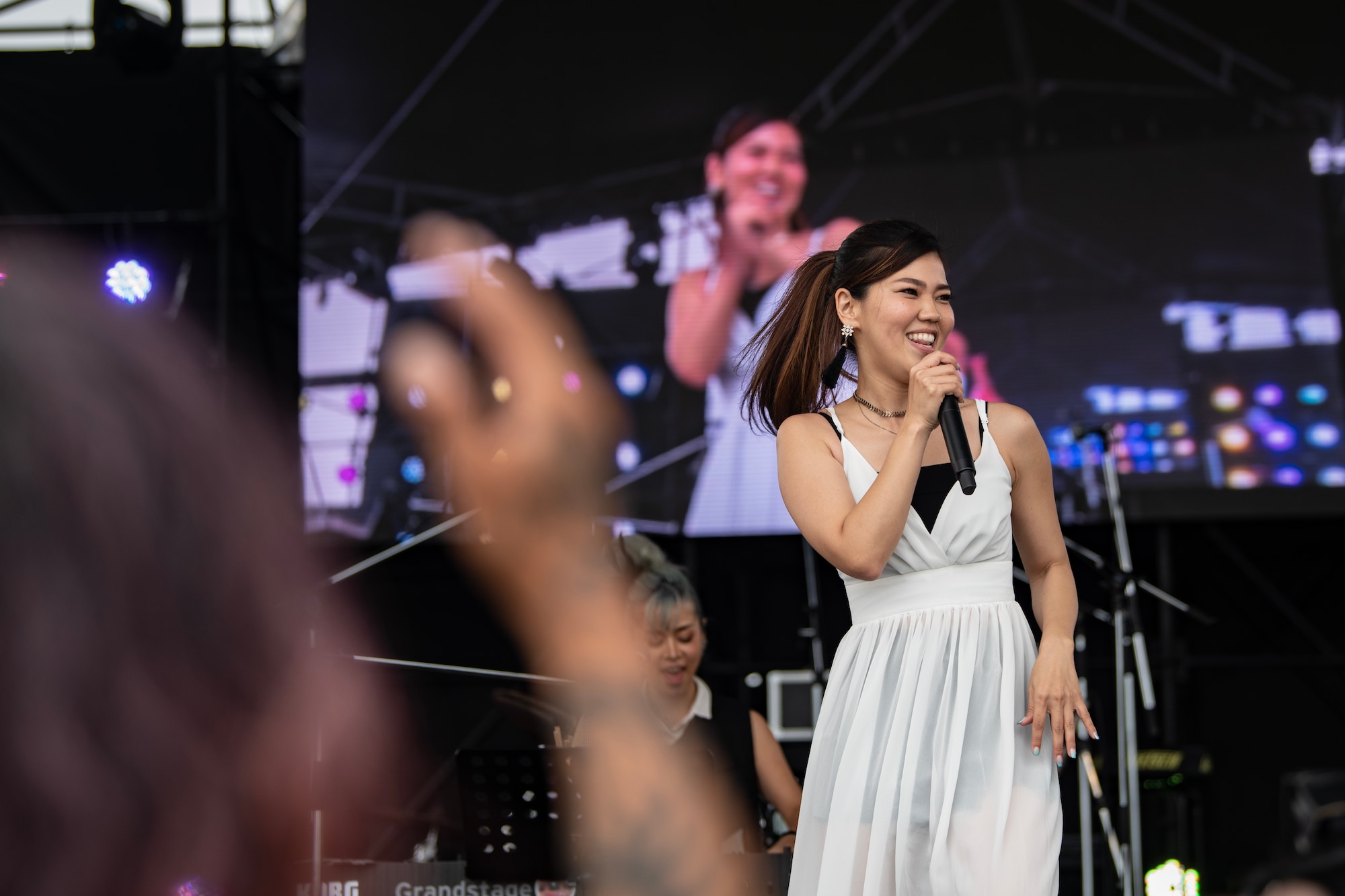 PiANiSSiMO performs during America Fest 2023 at Kadena Air Base, Japan, April 22, 2023. America Fest is Kadena Air Base’s open house event where attendees viewed static aircraft displays, interacted with U.S. service members and enjoyed a wide variety of entertainment and activities. (U.S. Air Force photo by Senior Airman Jessi Roth)