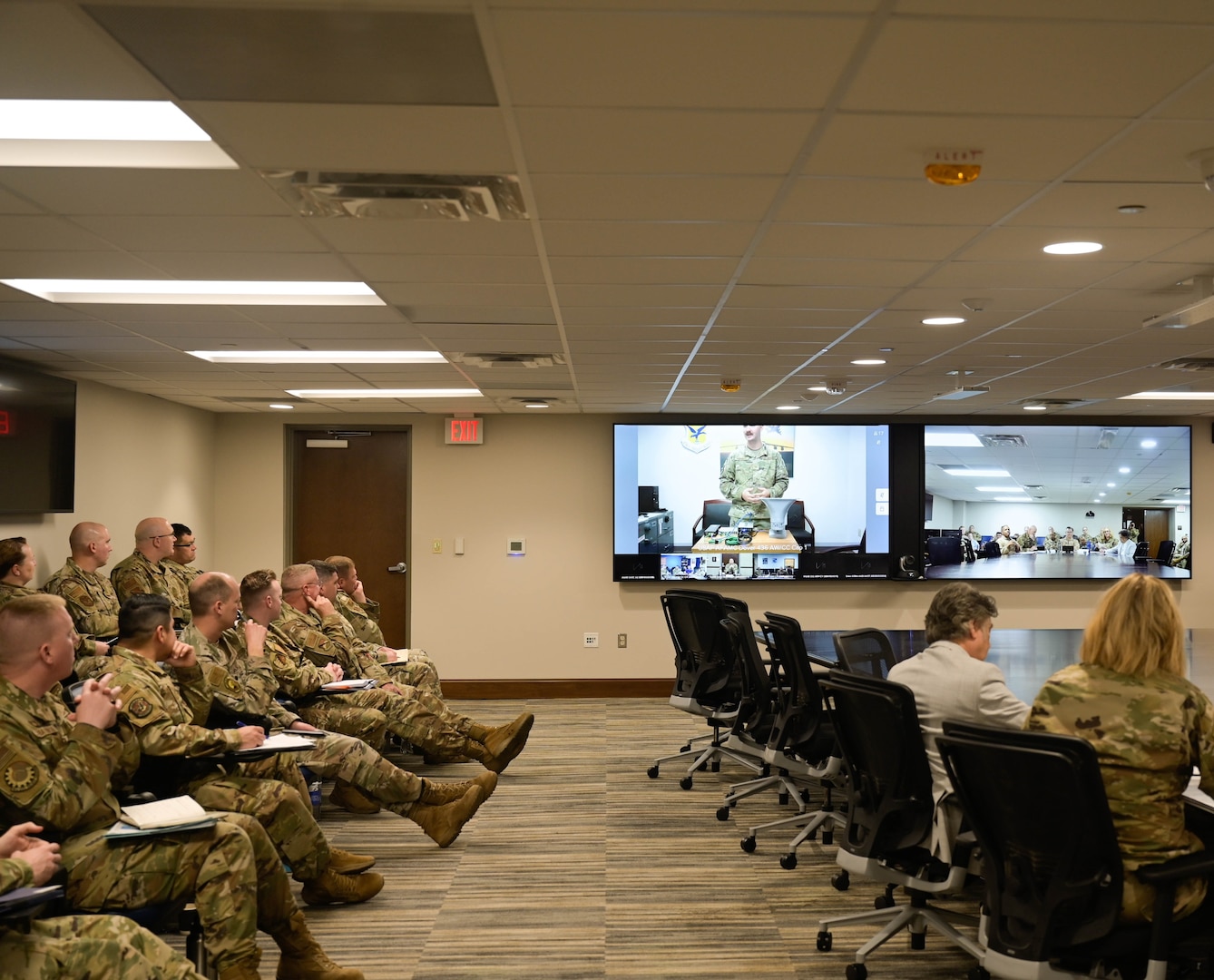 U.S. Staff Sgt. Thomas Lankford and deployed members of the 378th Expeditionary Communications Squadron at Prince Sultan Air Base, Saudi Arabia, present during the Ninth Air Force (Air Forces Central) Innovation Oasis at Shaw Air Force Base, South Carolina, Apr. 19, 2023. The Ninth Air Force (Air Forces Central) Innovation Oasis was a Shark-Tank style competition to attain innovative solutions, inventions and ideas. Lankford and his team won the 9 AF (AFCENT) Innovation Oasis and will present at the U.S. Central Command Innovation Oasis competition at MacDill AFB, Florida, May 25.