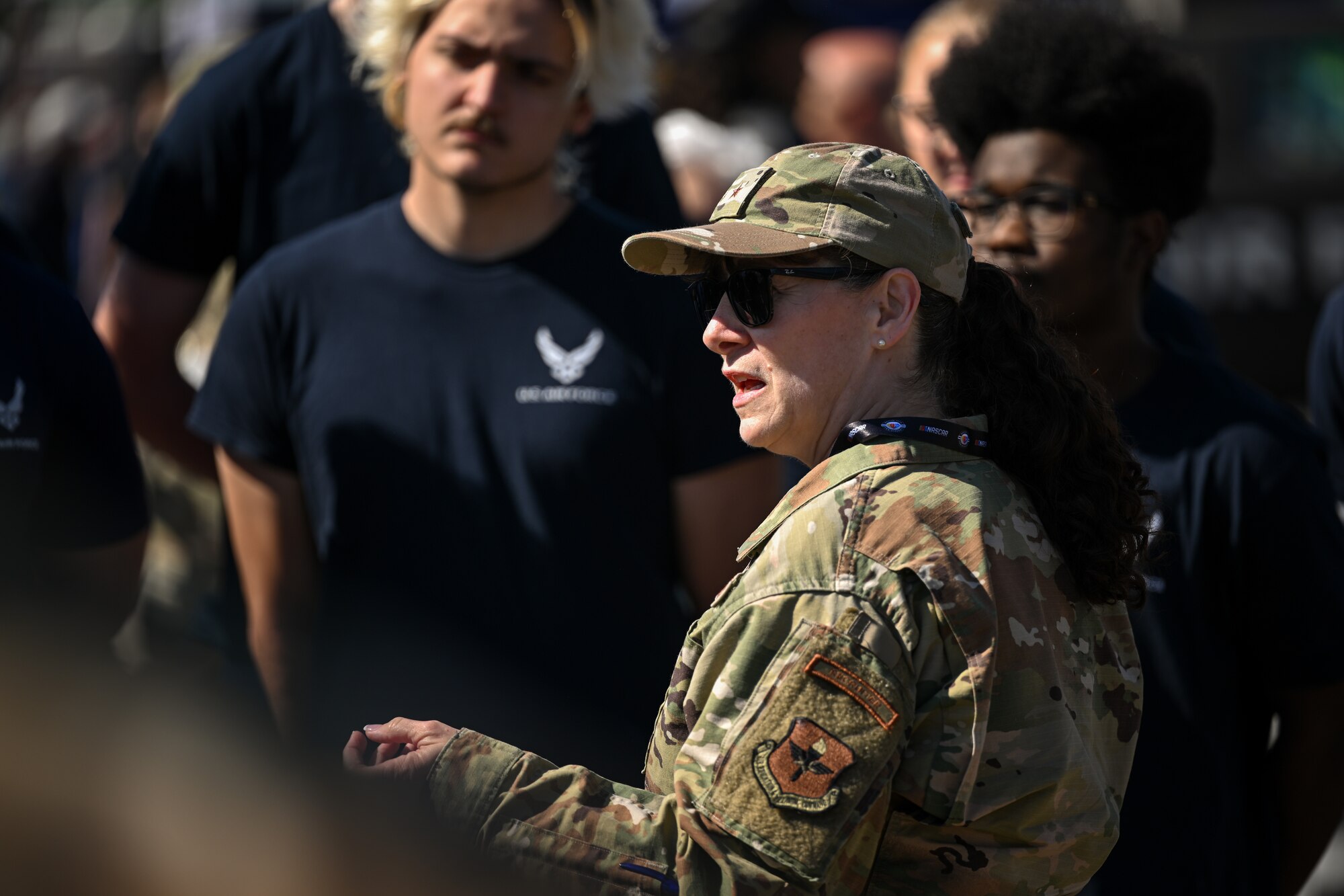 Brig. Gen. Lisa M. Craig, deputy commander Air Force Recruiting Service, answers questions from members of the delayed entry program.