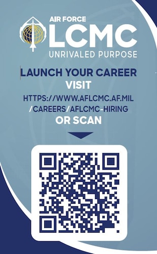 Graphic with QR Code for hiring event
