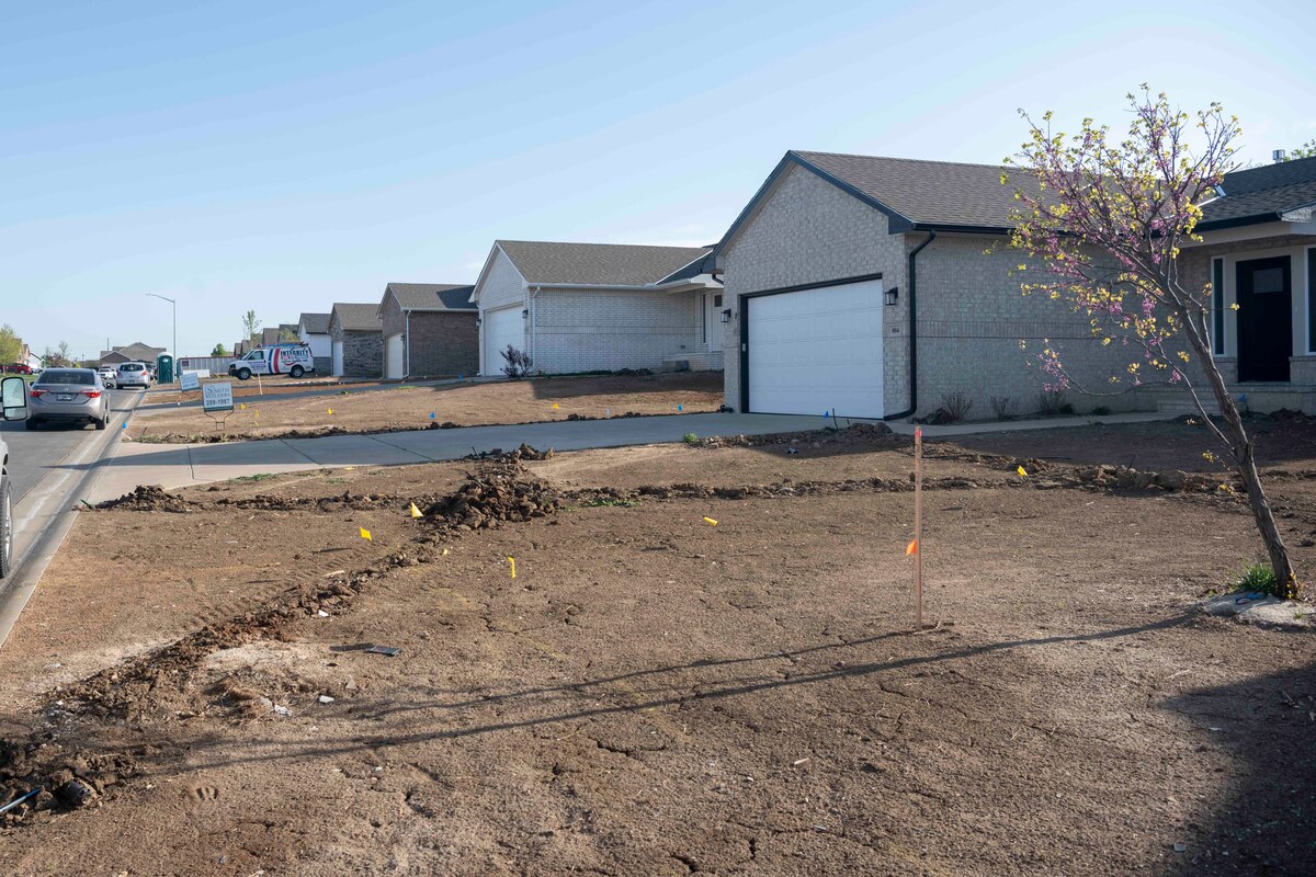 Rebuilt houses in Andover, Kansas, April 18, 2023. The houses were rebuilt after an EF-3 tornado damaged hundreds of buildings April 29, 2022. (U.S. Air Force Photo by Airman Gavin Hameed)