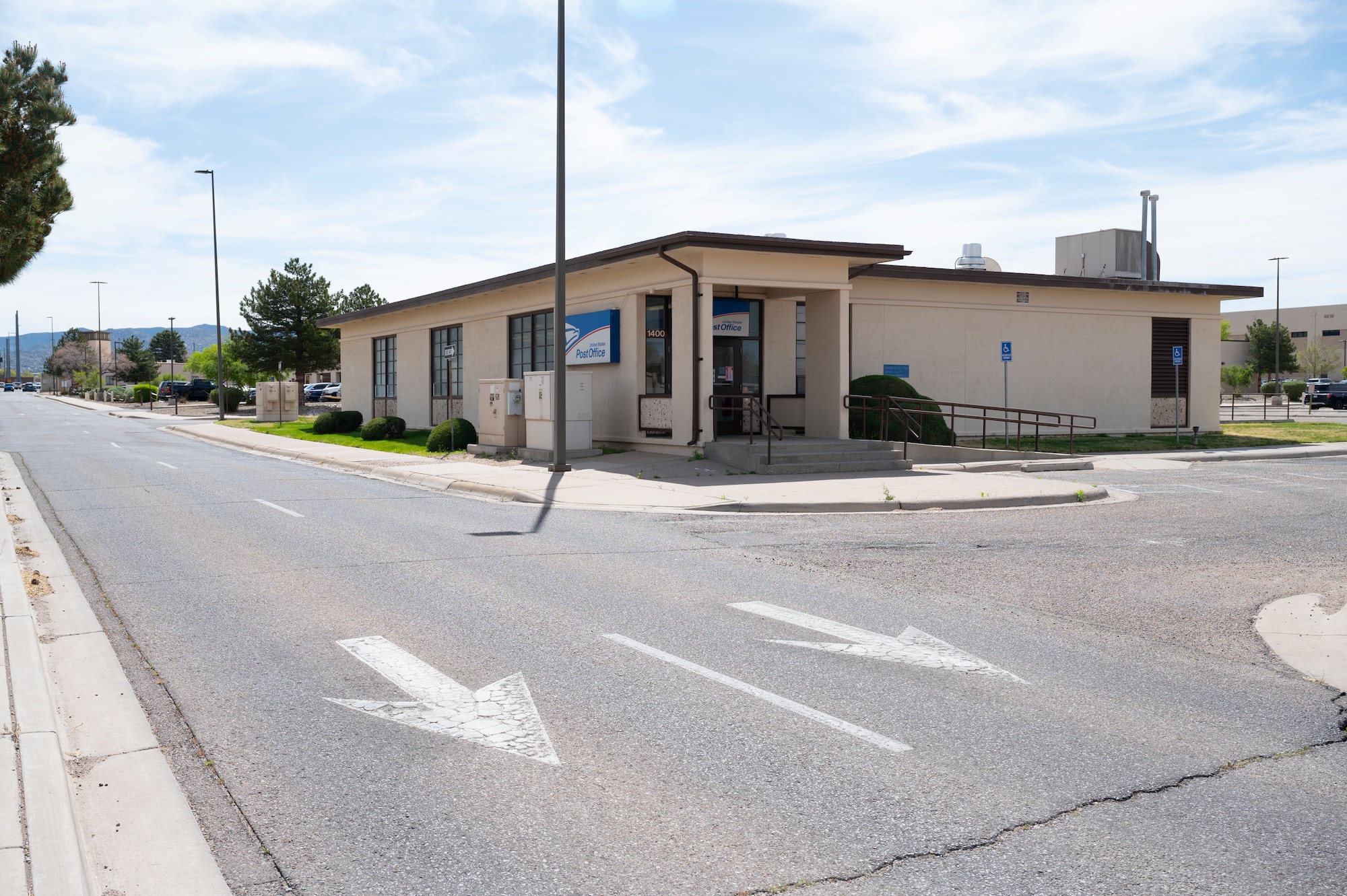 A post office is pictured.