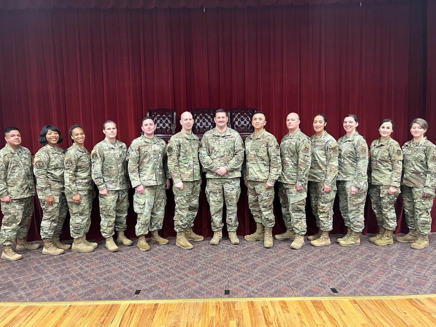 The 960th Cyberspace Wing first sergeants pose with Chief Master Sgt. Christopher Howard, Command Chief of the 960th Cyberspace Wing, for a photo at Joint Base San Antonio-Lackland, Texas on March 27, 2023. First sergeants are instrumental in promoting a culture of excellence and sustaining standards of professionalism and discipline within their units. (Courtesy photo)