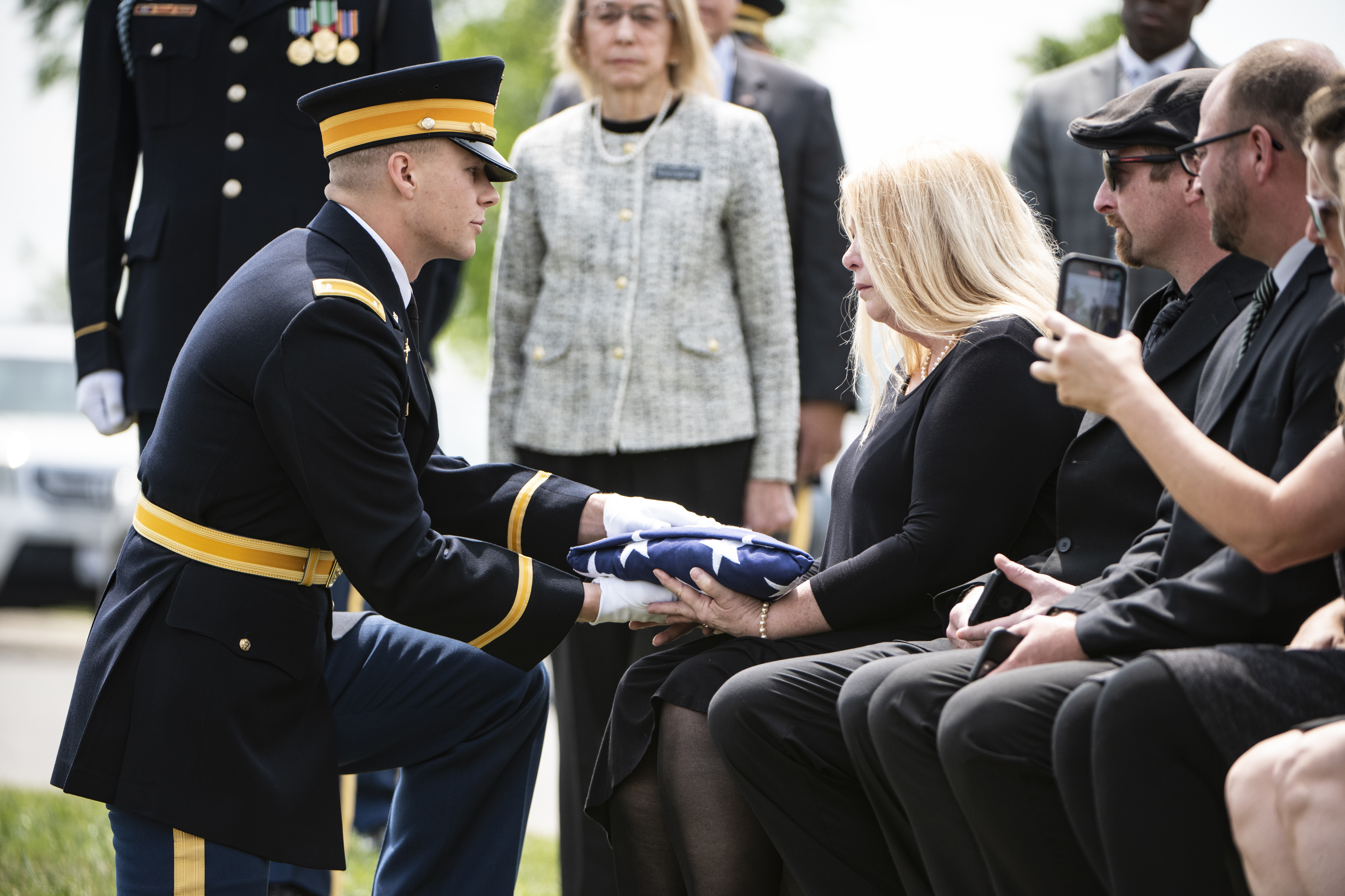 Flag presentation shop at funeral