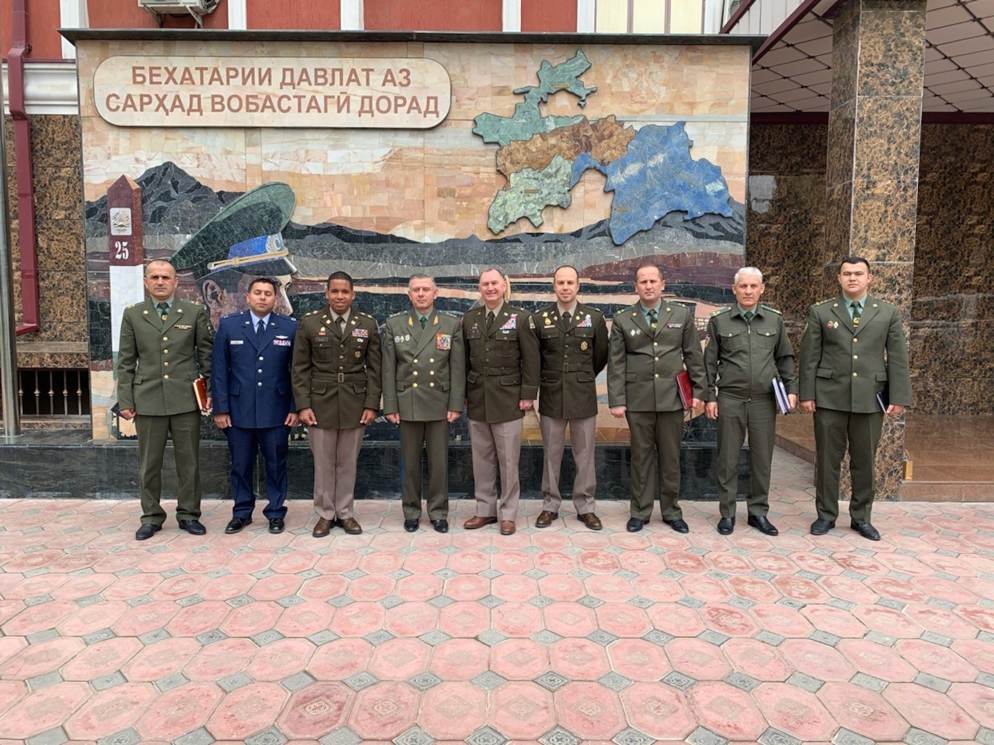 The Virginia National Guard begins recognizing its 20th year of partnership with the Republic of Tajikistan March 27, 2023, as VNG senior leaders visit with the Tajikistan Ministry of Defense in Dushanbe, Tajikistan. During the visit, the VNG team, led by Brig. Gen. James W. Ring, the VNG Director of the Joint Staff, participated in bilateral talks on military to military engagements. The Ministry of Defense also hosted a 20th anniversary celebration, commemorating two decades of partnership supporting the State Partnership Program. (Contributed photo)