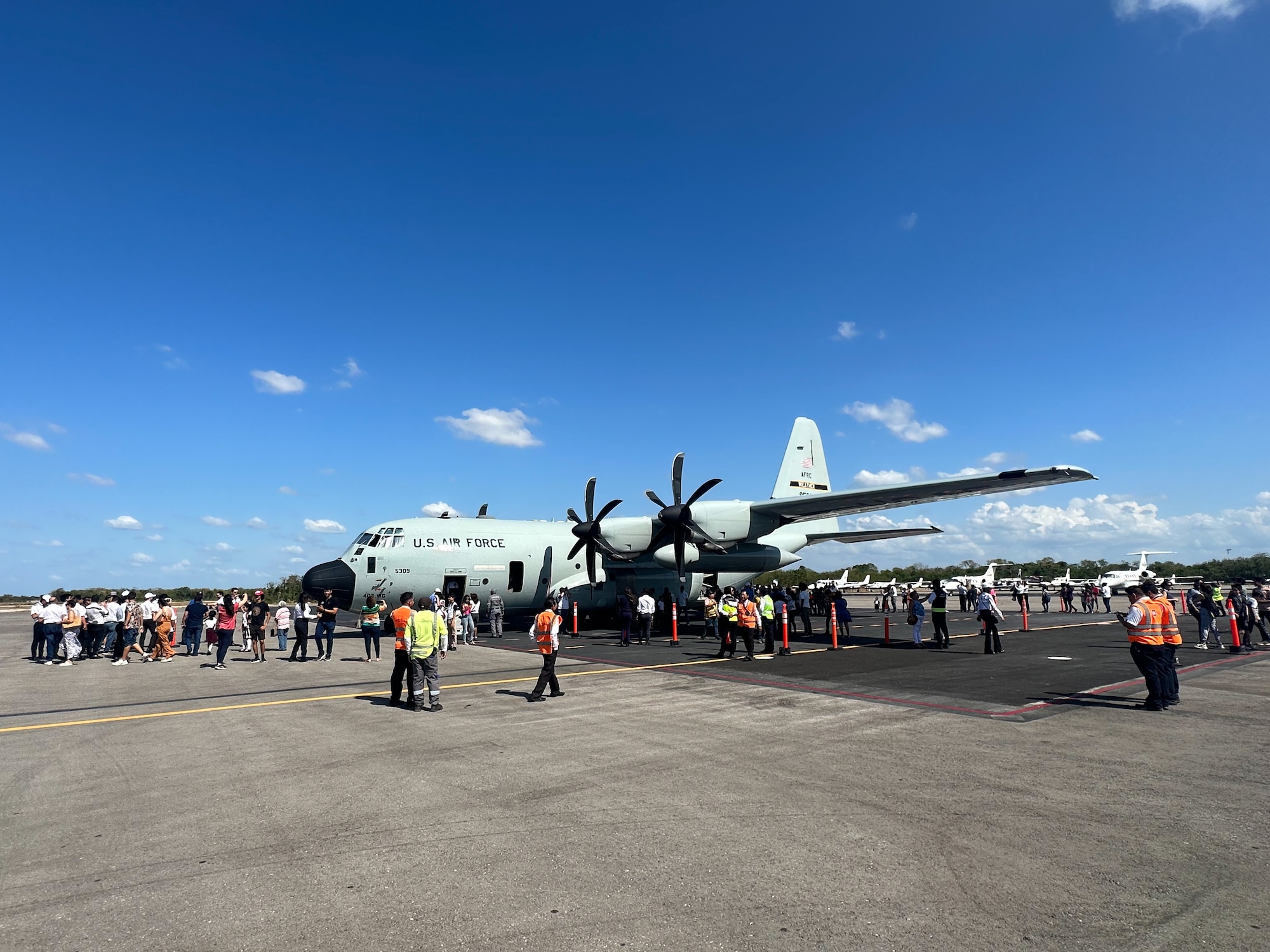 The 403rd Wing’s 53rd Weather Reconnaissance Squadron recently completed the Caribbean Hurricane Awareness Tour, in which the public had the opportunity to learn about the aerial weather reconnaissance mission and the importance of being prepared for the upcoming hurricane season. This year the Hurricane Hunters were able to showcase their Reserve Citizen Airmen crew and the WC-130J Super Hercules aircraft. The tour stops were Mexico, Cayman Islands, Dominican Republic, Turks and Caicos Islands, and Puerto Rico. (U.S. Air Force photo by 1st Lt. Christopher Carranza)