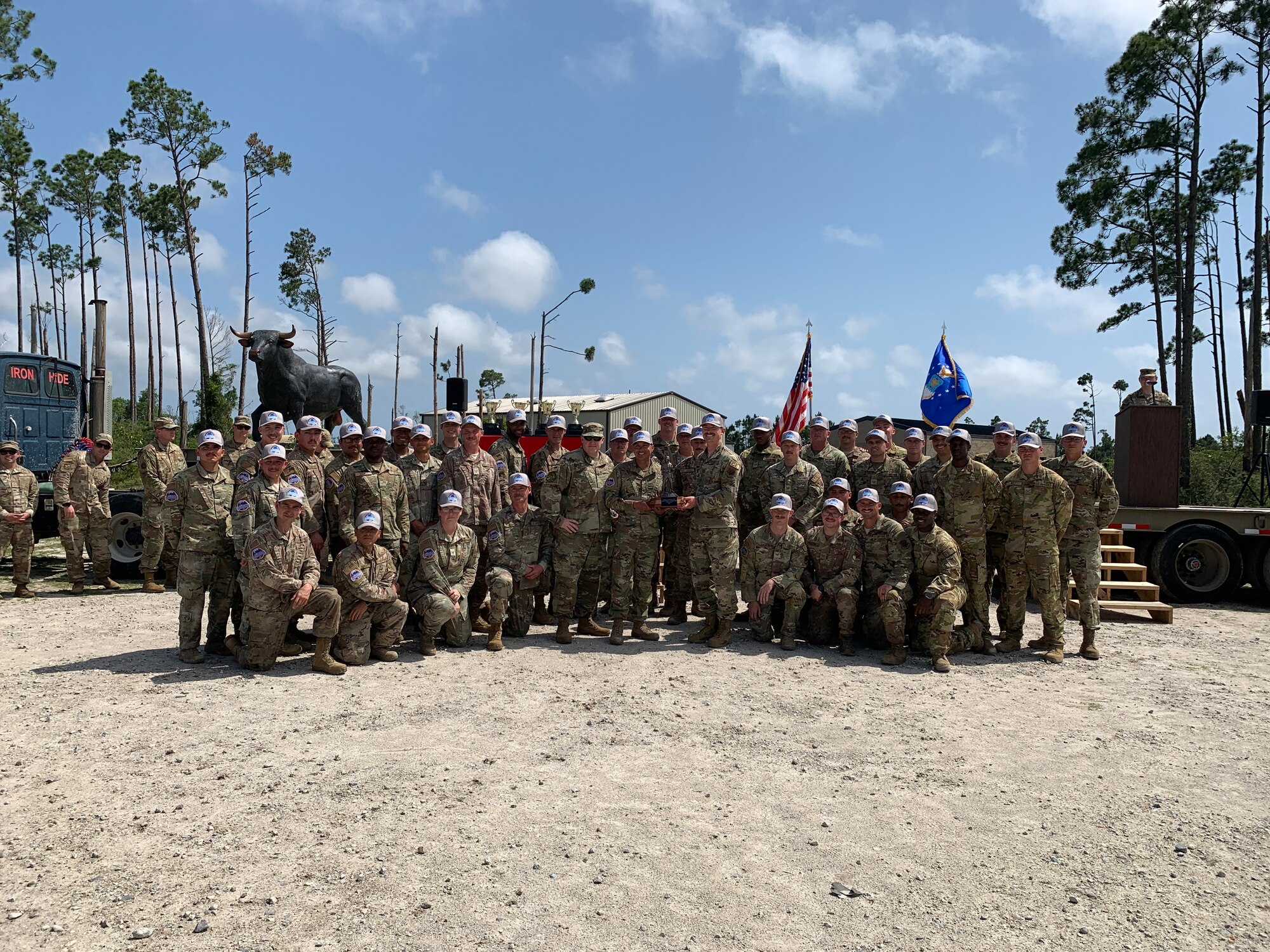 Airmen representing Air Combat Command and the 99th Civil Engineer Squadron from Nellis Air Force Base took the title at Readiness Challenge IX, held at Tyndall Air Force Base, Fla., April 24 to 28, 2023. Sponsored by Air Force Civil Engineer Center and executed by the 801st RED HORSE Training Squadron, Readiness Challenge is the capstone event for DAF civil engineers. (U.S. Air Force photo by Emily Mifsud).