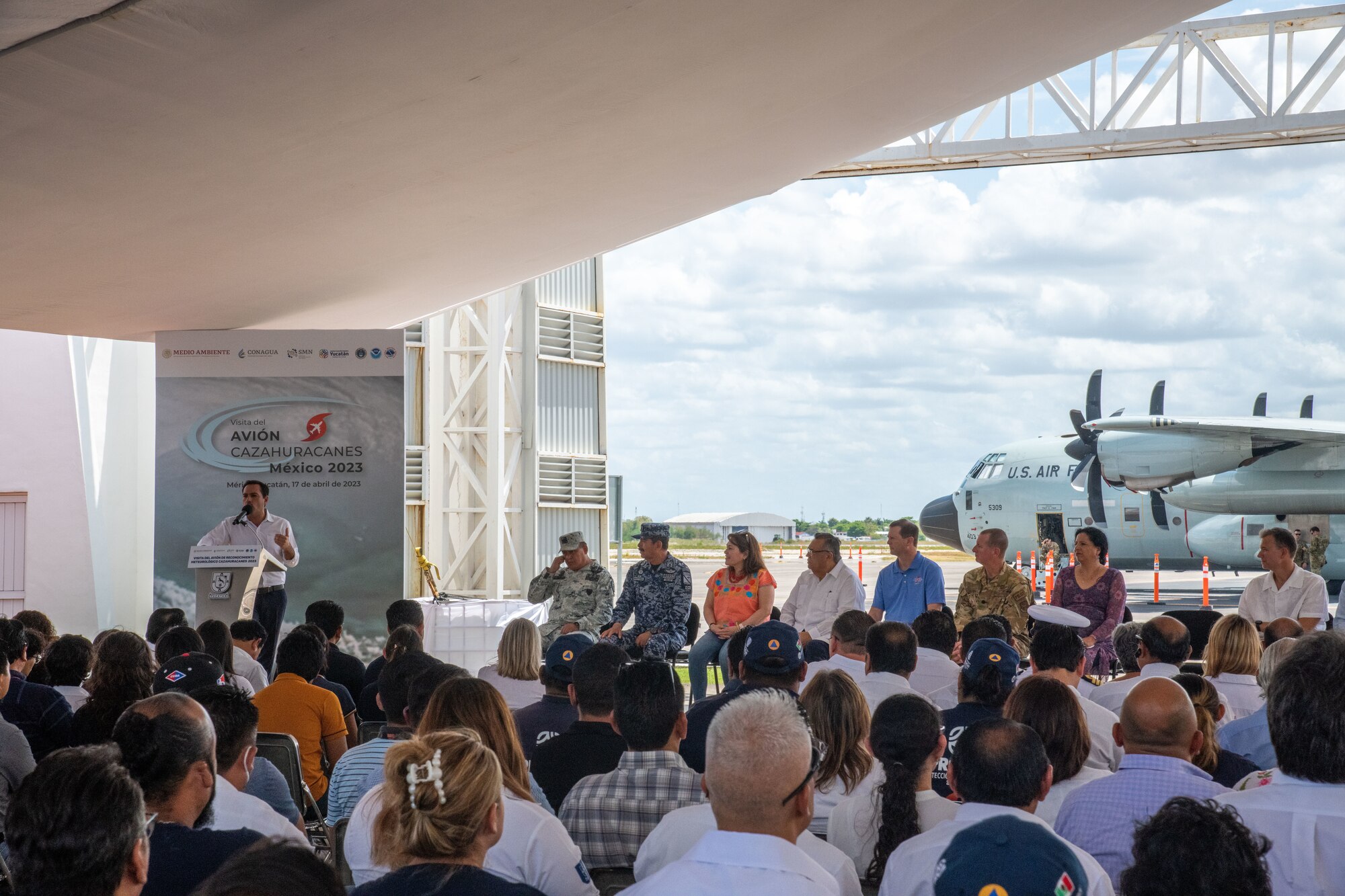The 403rd Wing’s 53rd Weather Reconnaissance Squadron recently completed the Caribbean Hurricane Awareness Tour, in which the public had the opportunity to learn about the aerial weather reconnaissance mission and the importance of being prepared for the upcoming hurricane season. This year the Hurricane Hunters were able to showcase their Reserve Citizen Airmen crew and the WC-130J Super Hercules aircraft. The tour stops were Mexico, Cayman Islands, Dominican Republic, Turks and Caicos Islands, and Puerto Rico. (U.S. Air Force photo by 1st Lt. Christopher Carranza)