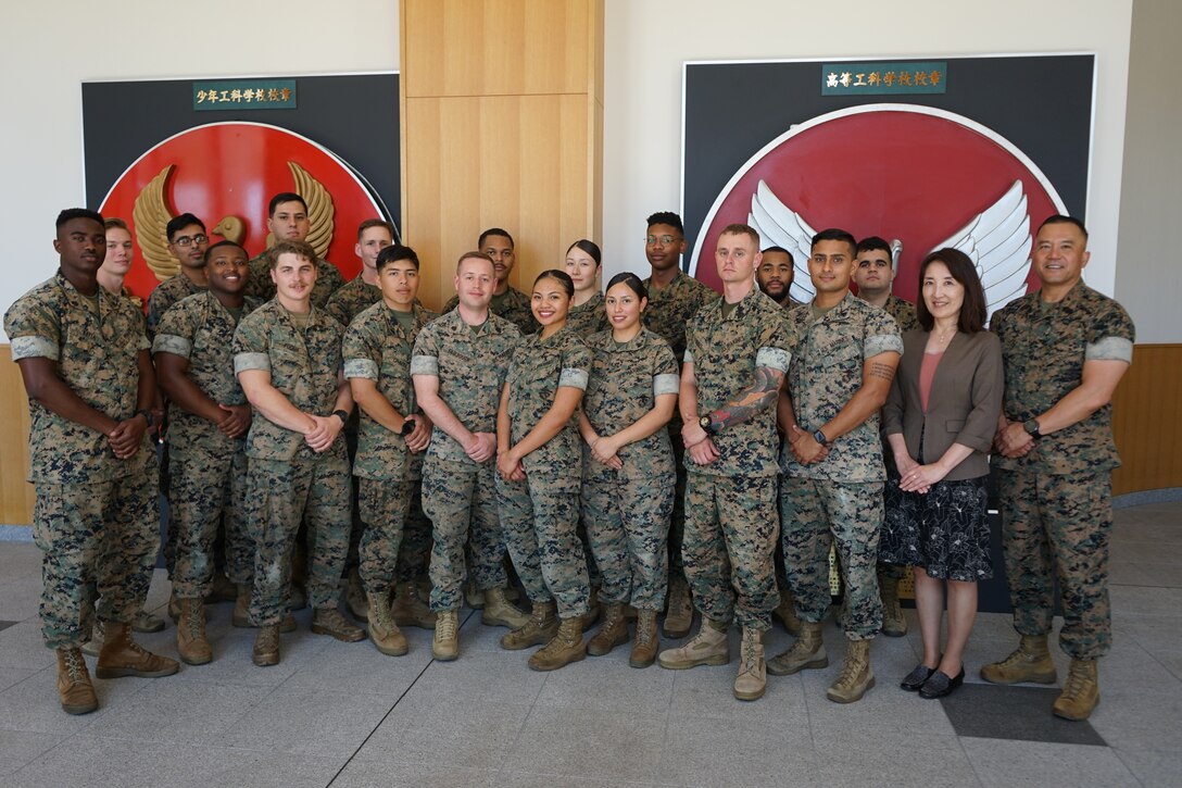 CATC Camp Fuji enlisted Marines visit the Japan Ground Self Defense Force’s High Technical School. (Courtesy Photo)