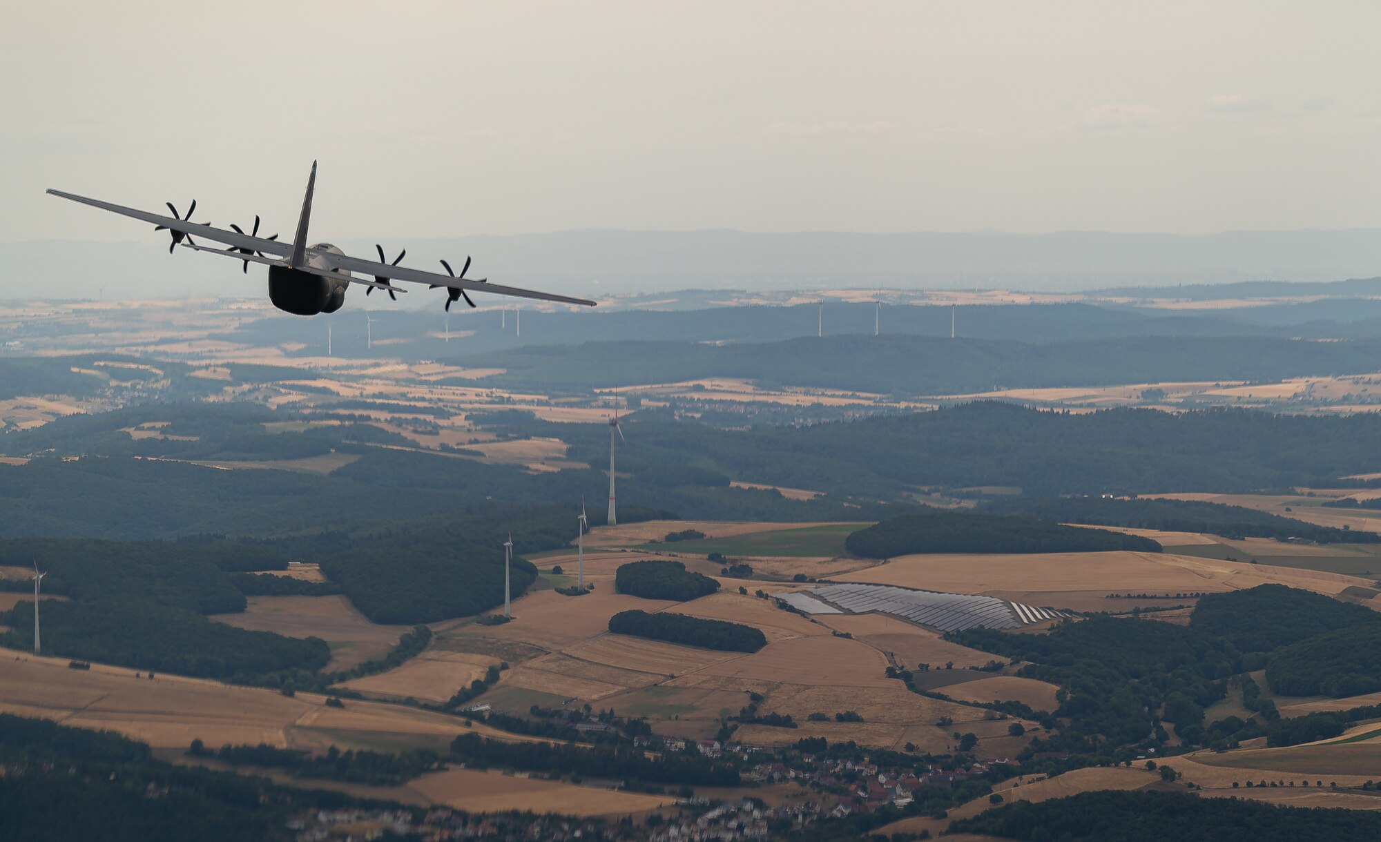 aircraft flies over Germany