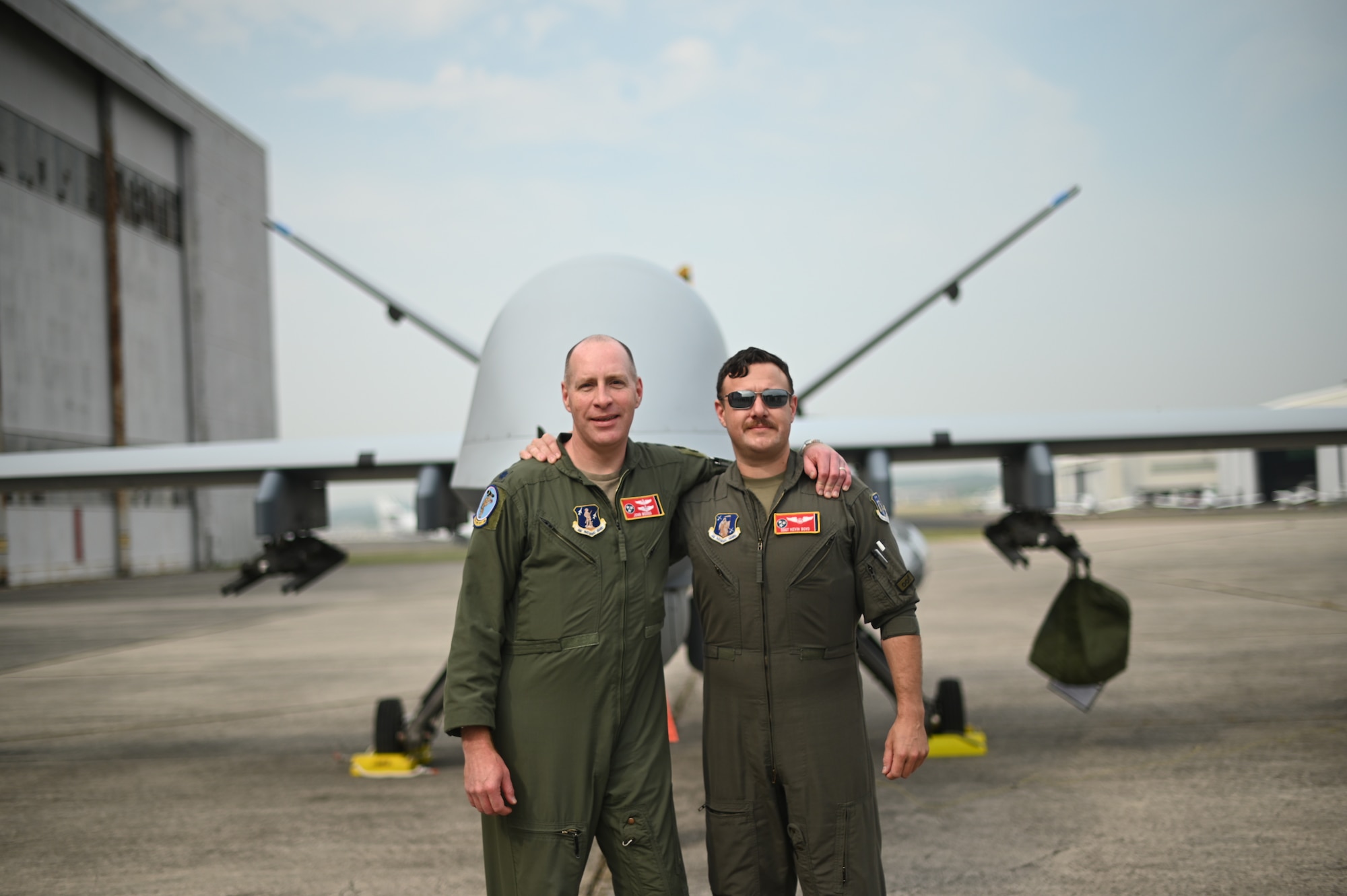 A MQ-9 Reaper lands in Tennessee for the first time in state history June 7, 2023 in Smyrna, Tennessee. The MQ-9, owned by the 163d Attack Wing of the California Air National Guard, is being flown by 118th Wing pilots of the Tennessee Air National Guard for the Whiskey Fury 2023 exercise June 12-16, 2023. (U.S. Air National Guard photo by SrA Yonette Martin)