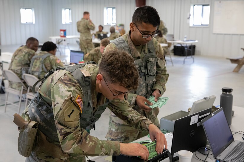 U.S. Army Reserve Soldiers conduct finance training at Exercise Diamond Saber