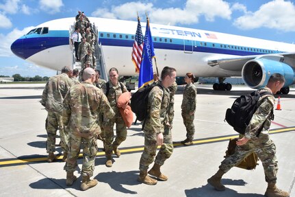 Maj. Gen. Paul Knapp, Wisconsin’s adjutant general, and other senior Wisconsin National Guard officials welcomed home approximately 260 Soldiers of the Wisconsin Army National Guard’s 157th Maneuver Enhancement Brigade at Dane County Regional Airport July 29, 2023. The 157th returned from a nine-month deployment to Djibouti, Africa, in support of Combined Joint Task Force-Horn of Africa.