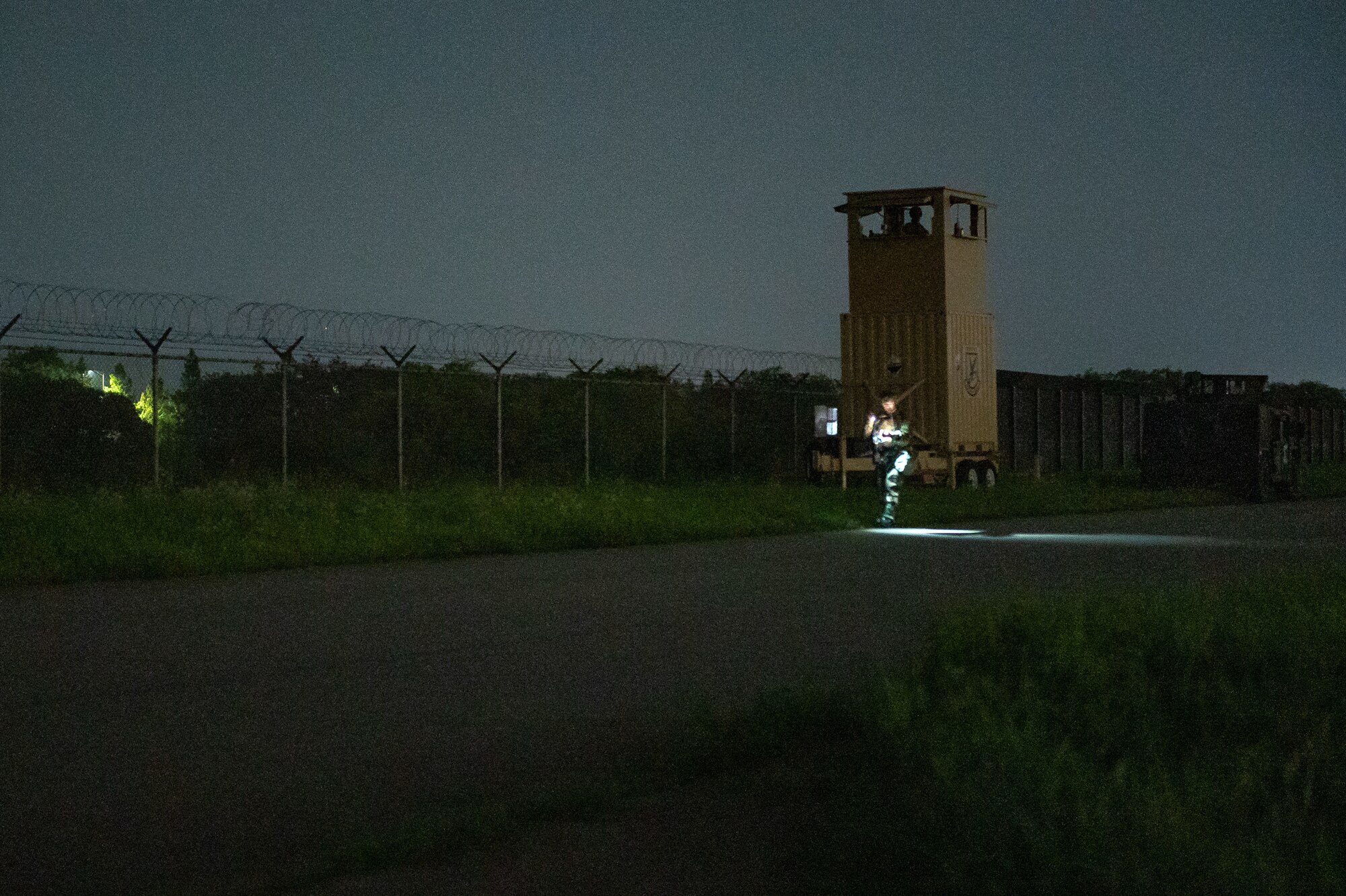 Photo of security forces Airmen conducting deterrence operations.