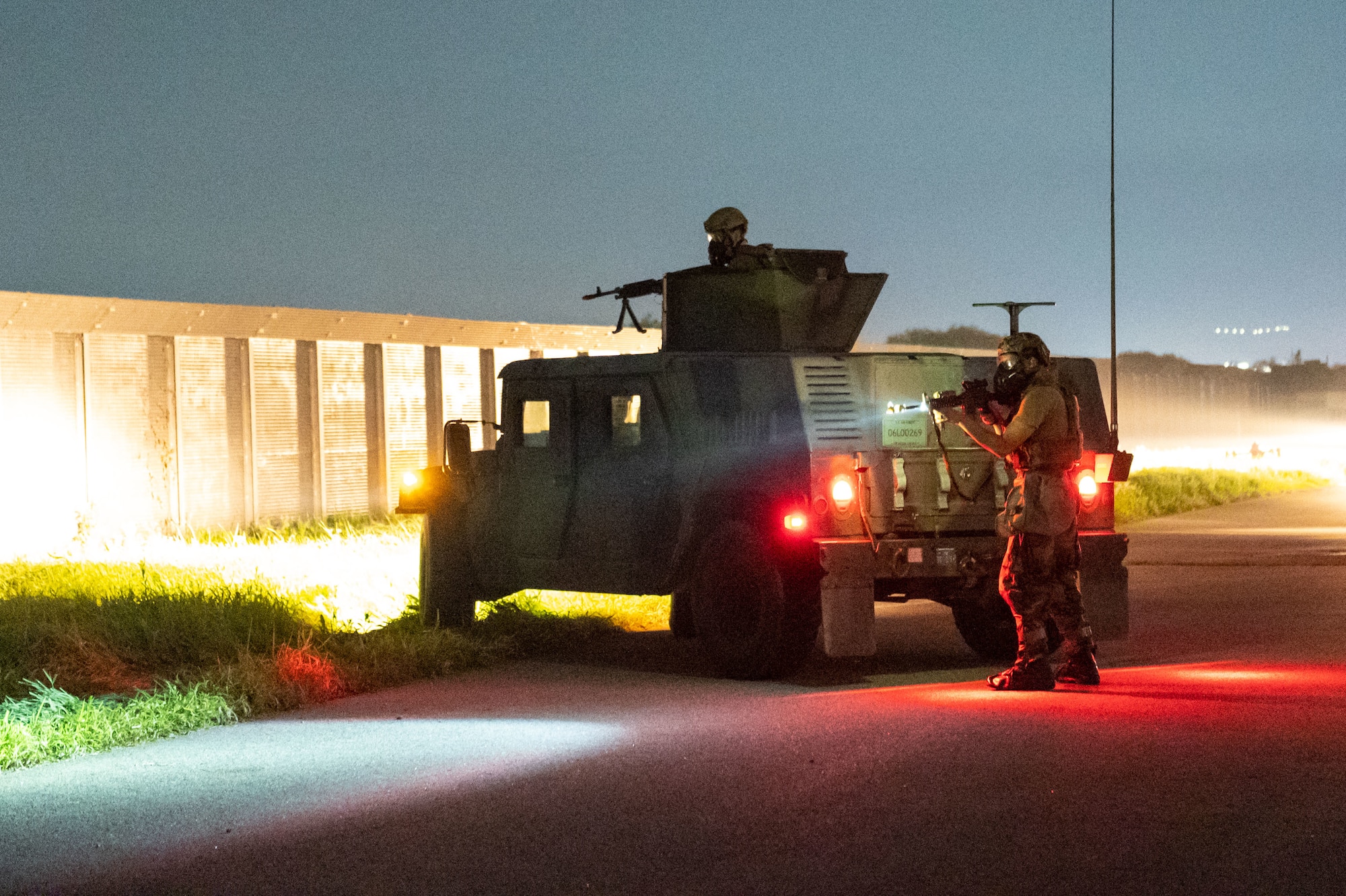 Photo of security forces Airmen conducting deterrence operations.