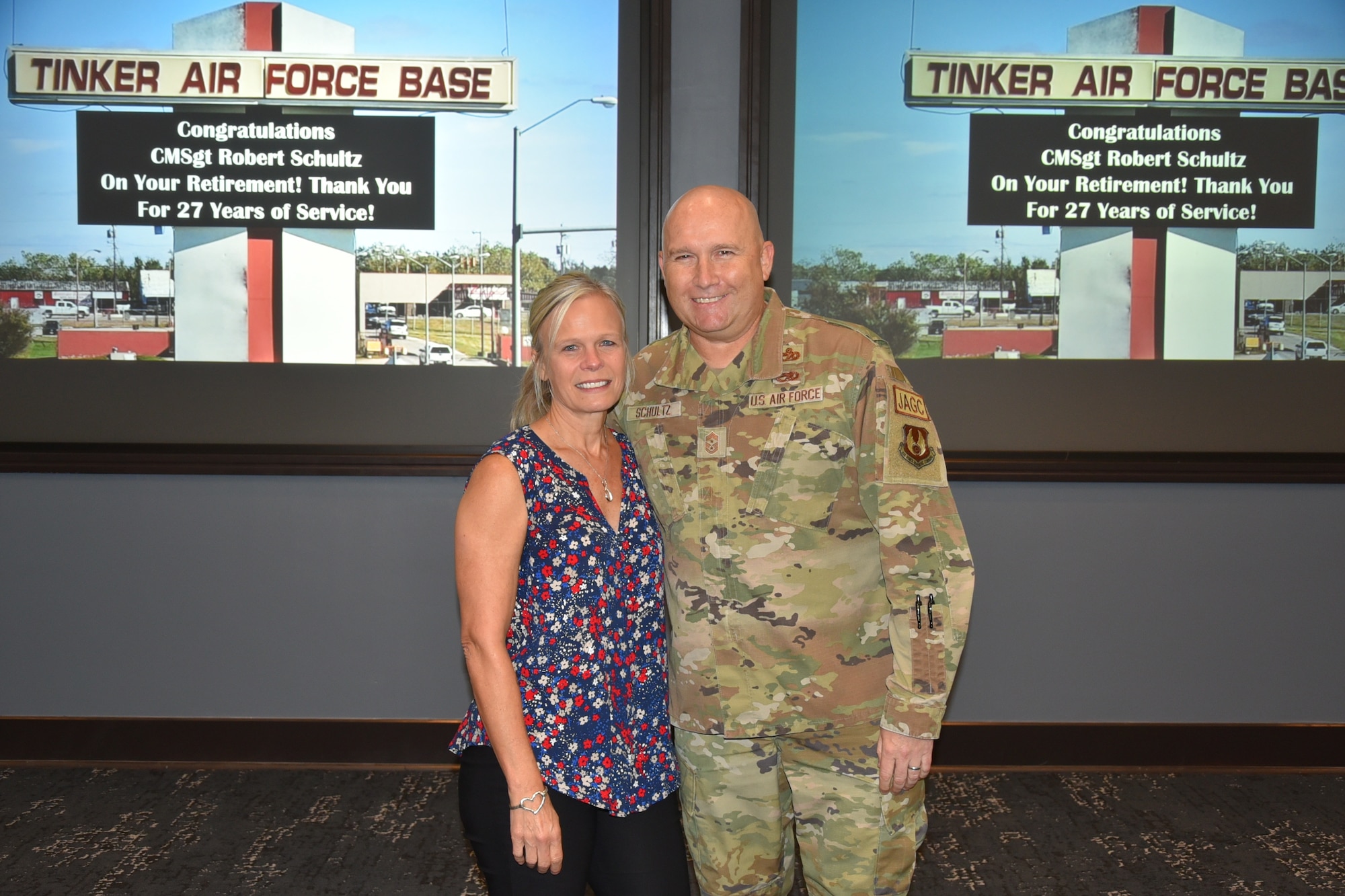 Photos of CMSgt Schultz and his wife