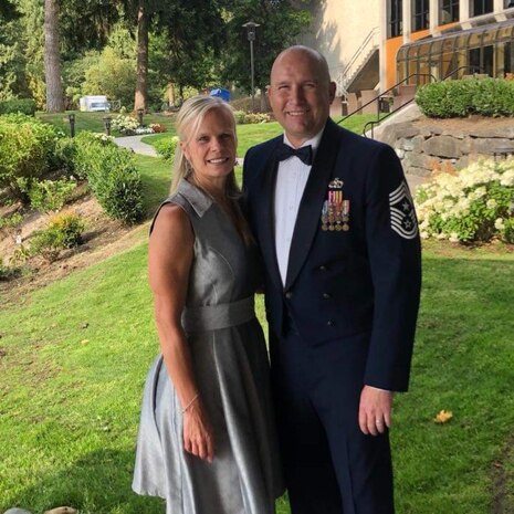 Photos of CMSgt Schultz and his wife