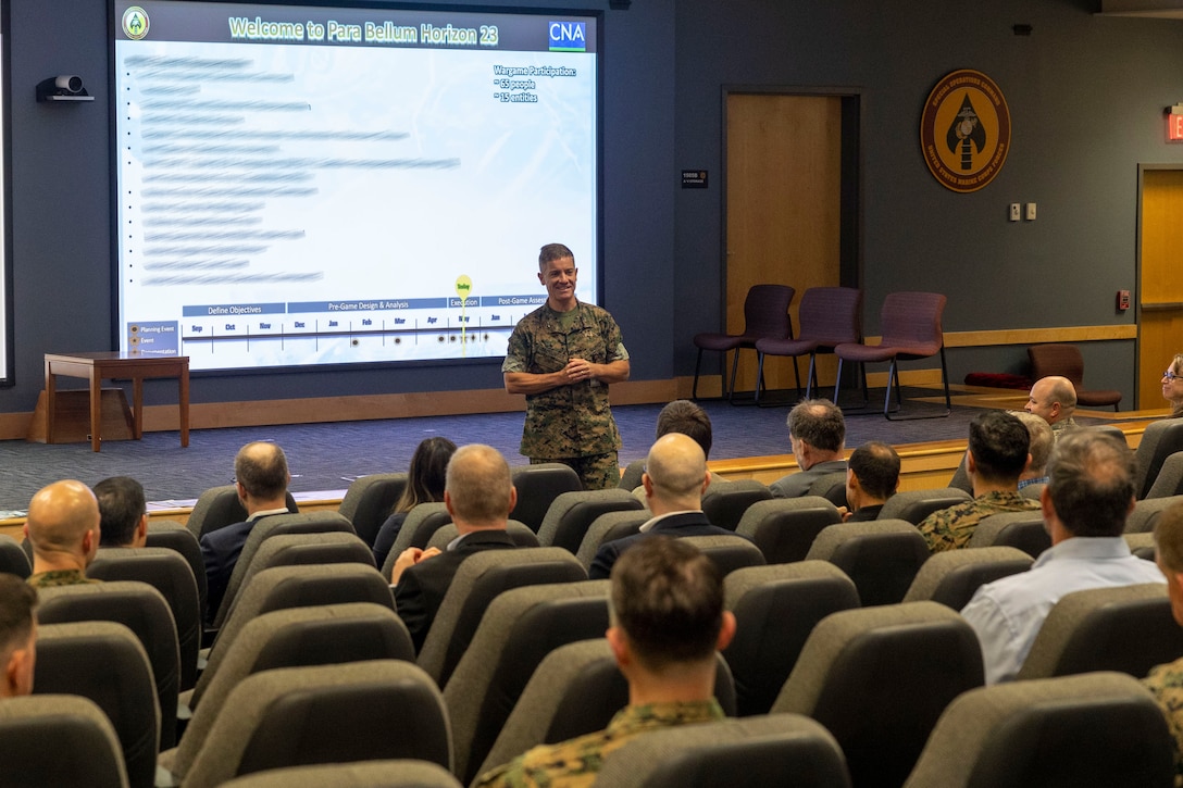Marine Raiders with Marine Forces Special Operations Command participate in Para Bellum Horizon 23 alongside foreign partners and special guests on Camp Lejeune, North Carolina, May 15-17, 2023. Para Bellum Horizon is an annual wargame event designed to continuously evaluate the deployment of MARSOC forces in ever-changing environments. (U.S. Marine Corps photo by Cpl. Henry Rodriguez)