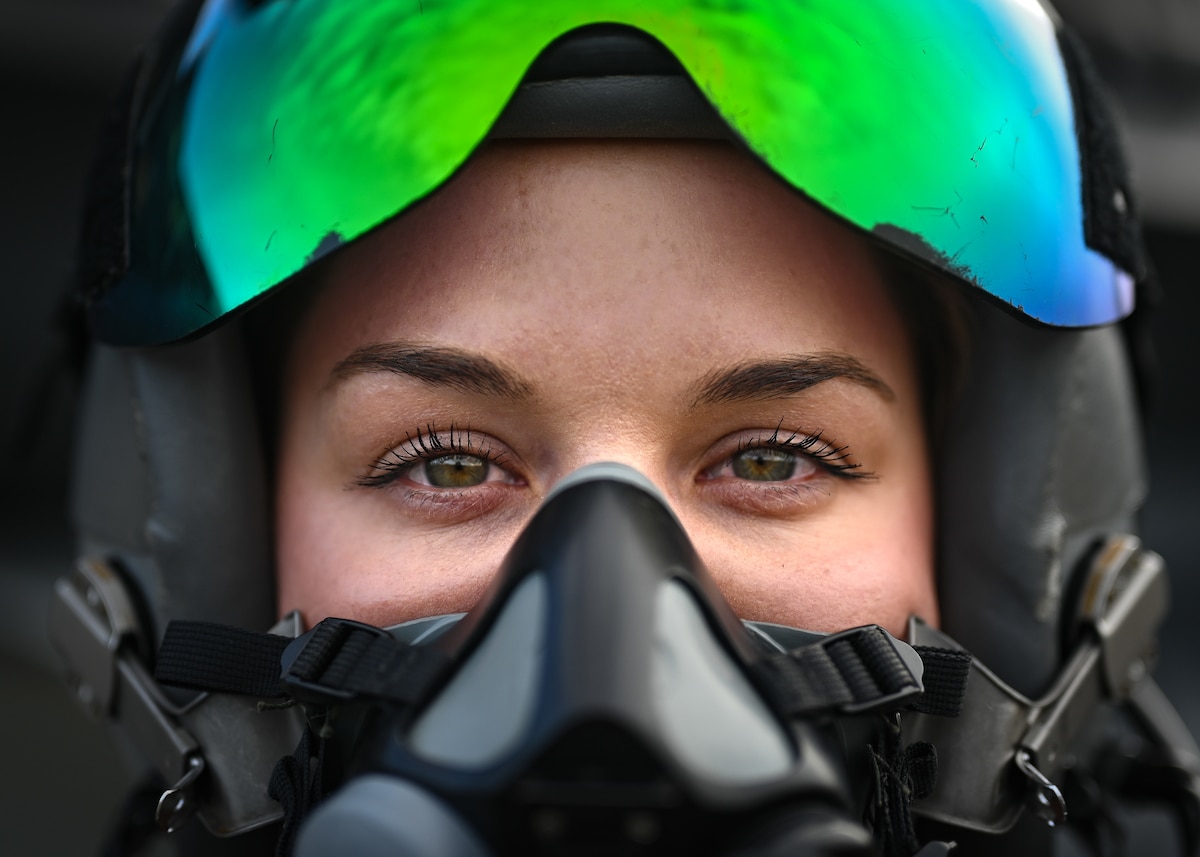 U.S. Air Force Capt. Aimee “Rebel” Fiedler, F-16 Viper Demonstration Team commander and pilot, mentally prepares for her flight back to Shaw Air Force Base, S.C., after F-AIR Colombia International Aeronautics and Space Fair at José María Córdova Airport in Rionegro, Colombia, July 17, 2023. Activities like F-AIR strengthen international partnerships, enhancing interoperability and improving the collective readiness to conduct a range of potential future operations – from humanitarian assistance and disaster relief to security operations – so the U.S. can respond quickly to support neighbors in times of crisis. U.S. Air Force photo by Staff Sgt. Madeline Herzog