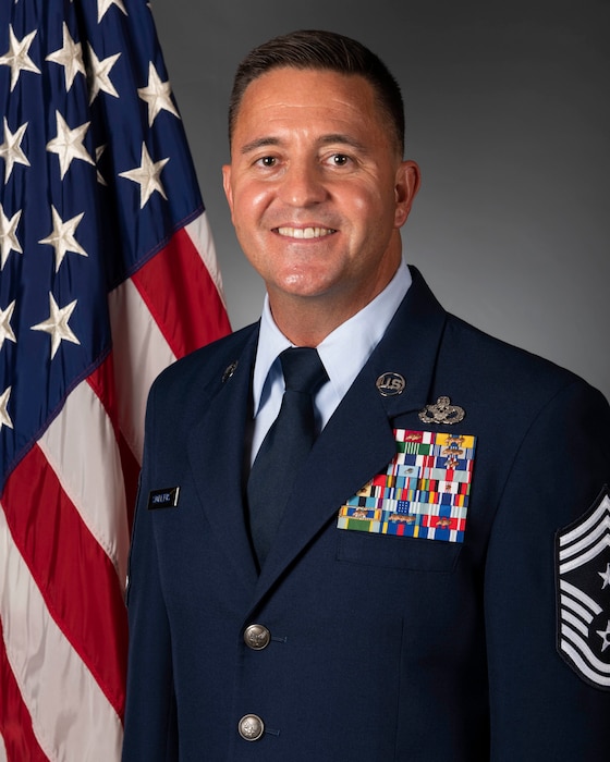 Chief Master Sergeant Justin G. Stoltzfus serves as the Command Chief Master Sergeant for the 412th Test Wing, Edwards Air Force Base (AFB), California