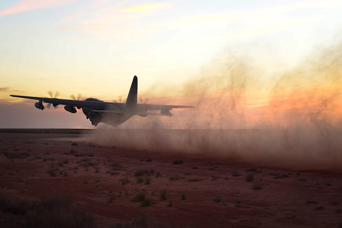 An MC-130J Commando II takes off April 2, 2015, at Melrose Air Force Range, N.M.