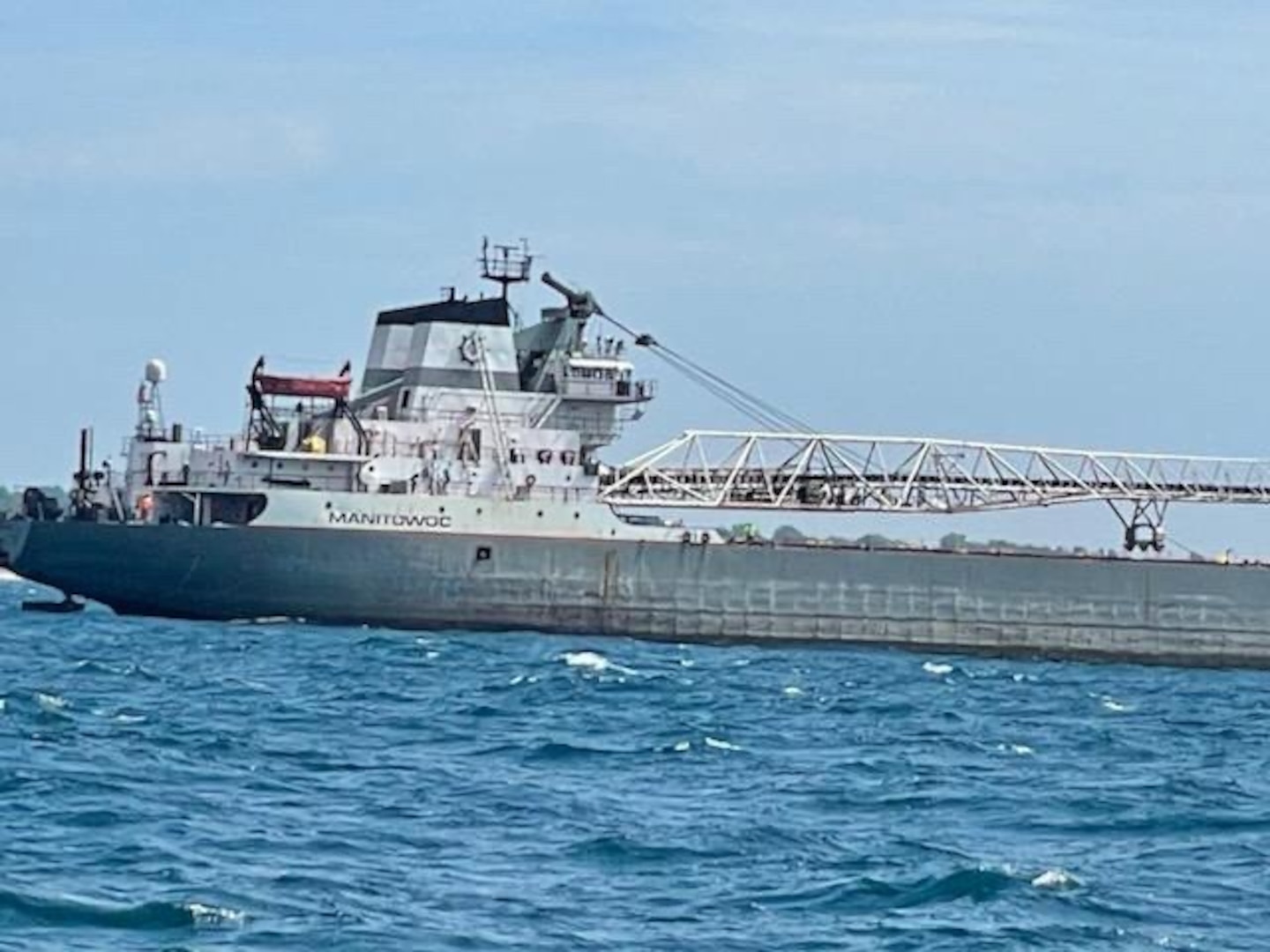 At approximately 2:50 p.m. the 612’ bulk carrier motor vessel Manitowoc reported a hull breach on its starboard diesel tank. The maximum spill potential is 45,174 gallons of diesel.