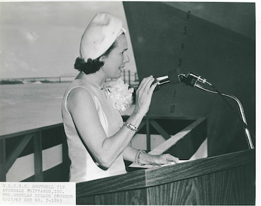 1967 - CGC Boutwell Christening with Mrs. Douglas Dillon serving as the cutter's sponsor