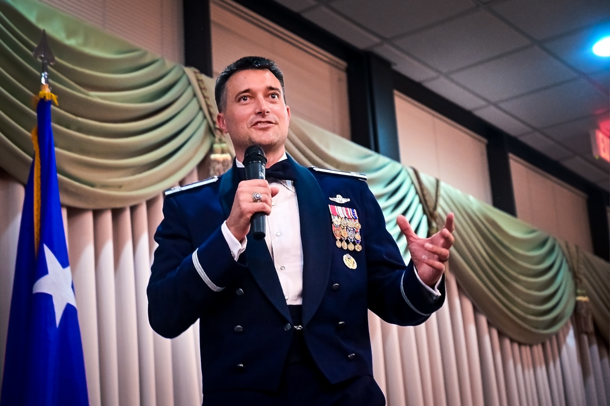 U.S. Air Force Master Sgt. selects assigned to McGuire Air Force Base participate in a Senior Noncommissioned Officer Induction Ceremony held at Joint Base McGuire-Dix-Lakehurst, N.J. on 28 August, 2023. The ceremony is a traditional right of passage used by SNCO's to convey to newly promoted Sergeant's the special pride felt when a service member enters the highest echelon of the NCO Corps.