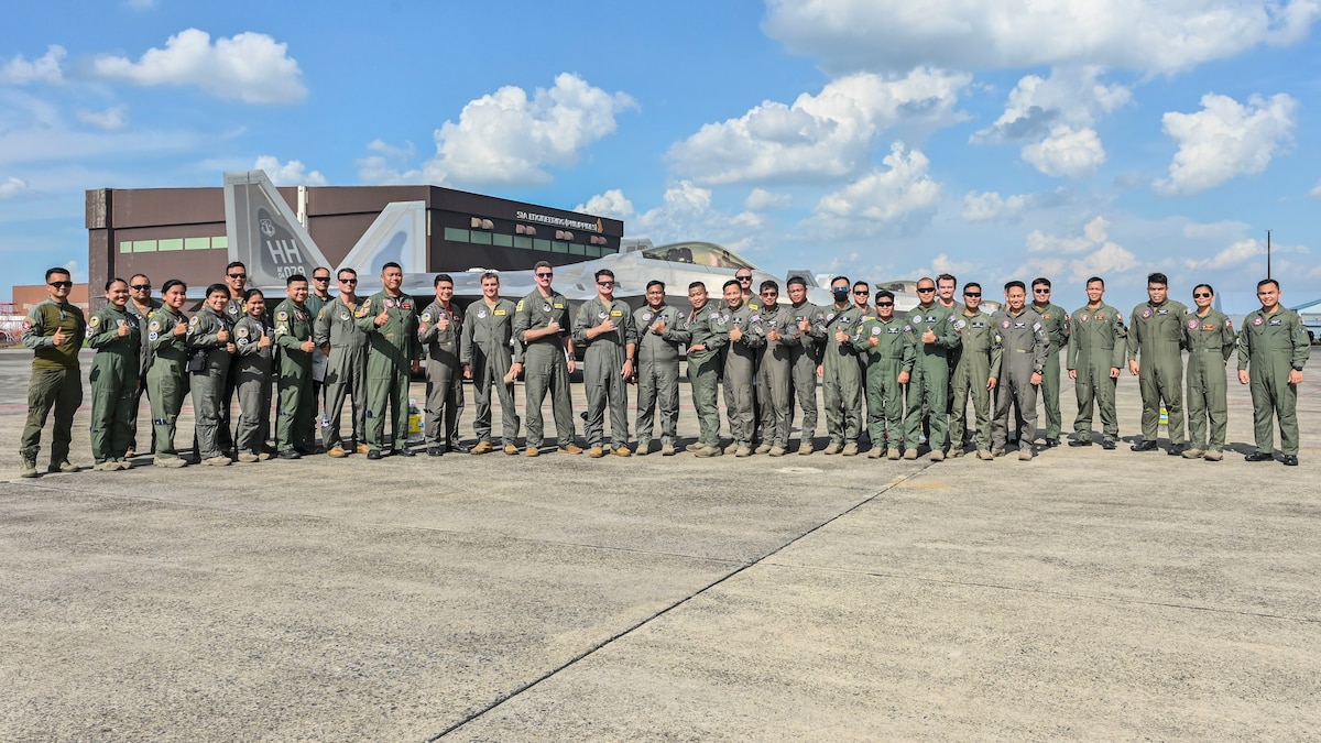 Two U.S. Air Force HC-130J Combat King IIs are being displayed on the flight line during exercise Cope Thunder 23-2 at Clark Air Base, Philippines, July 10, 2023.  Training alongside our Philippine Air Force counterparts allows us to demonstrate a shared vision of maintaining security, stability, prosperity, and peace throughout the Indo-Pacific. (U.S. Air Force photo by Senior Airman William Turnbull)
