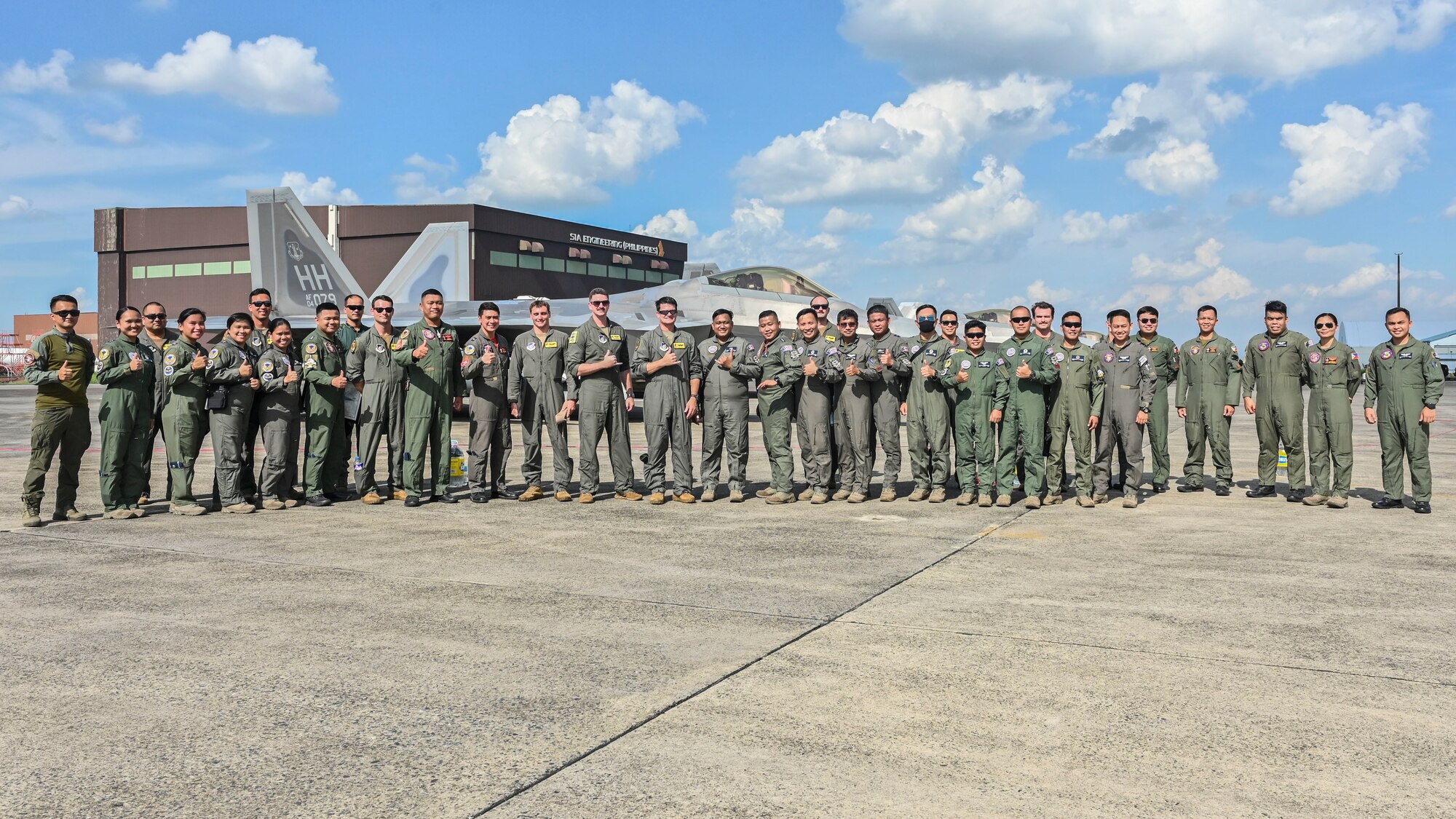 Two U.S. Air Force HC-130J Combat King IIs are being displayed on the flight line during exercise Cope Thunder 23-2 at Clark Air Base, Philippines, July 10, 2023.  Training alongside our Philippine Air Force counterparts allows us to demonstrate a shared vision of maintaining security, stability, prosperity, and peace throughout the Indo-Pacific. (U.S. Air Force photo by Senior Airman William Turnbull)