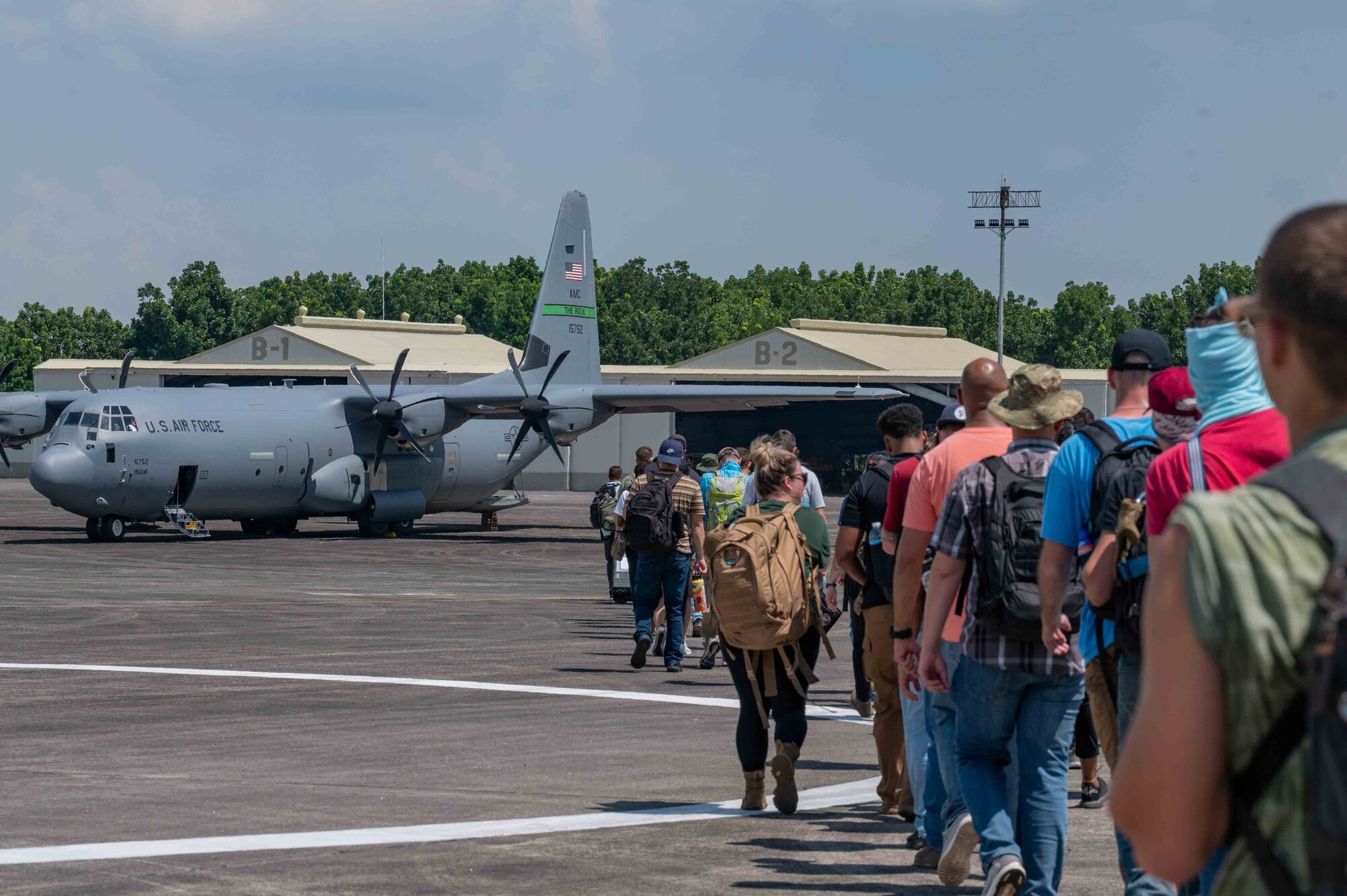 U.S. Air Force Airmen prepare to depart for Mactan, Philippines during exercise Cope Thunder 23-2 on the South ramp of Clark Air Base, Philippines, July 10, 2023. The United States is committed to an Indo-Pacific that is free and open, connected, prosperous, secure, and resilient. (U.S. Air Force photo by Airman 1st Class Jhade Herrera)