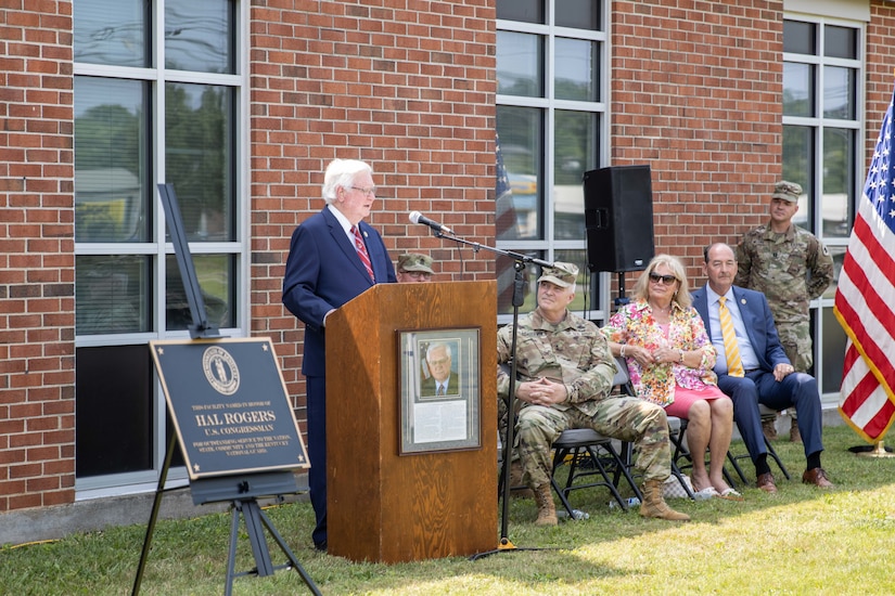 U.S. Congressman Hal Rogers is recognized in a ceremony in Monticello, Kentucky, July 24, 2023.