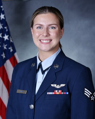 Airman poses for her official photo