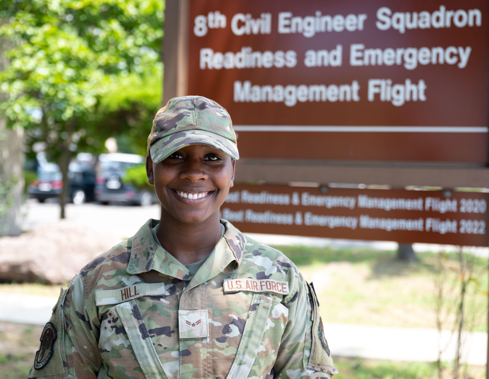 8th Civil Engineer Squadron emergency management apprentice, poses for a photo after winning the 8th Fighter Wing’s Pride of the Pack award
