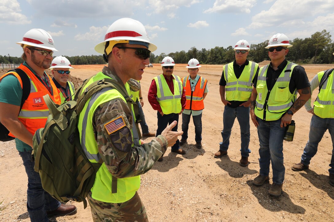 The flight took 20 district team members from the Jadwin Building, down the Texas coast to the Brazos River Floodgates, north to Addicks and Barker reservoirs, to the Conroe Army Reserve Center, the Wallisville Lake Project Office, and down the Houston Shipping Channel back to HQ.