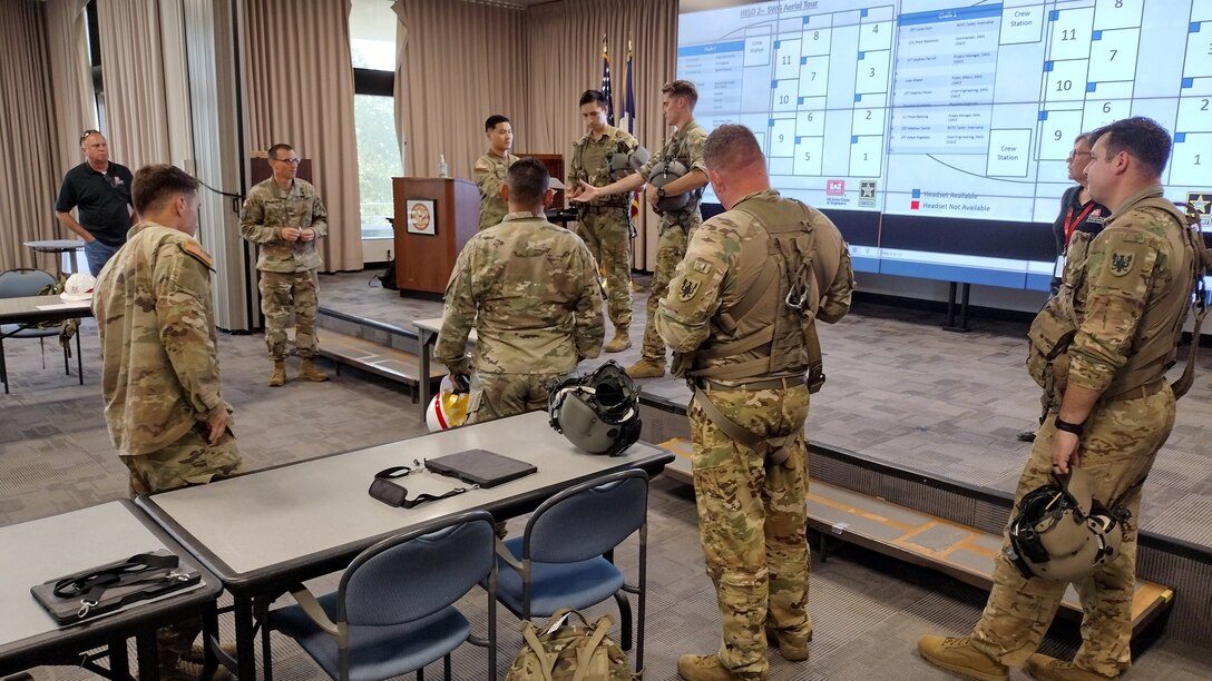 The flight took 20 district team members from the Jadwin Building, down the Texas coast to the Brazos River Floodgates, north to Addicks and Barker reservoirs, to the Conroe Army Reserve Center, the Wallisville Lake Project Office, and down the Houston Shipping Channel back to HQ.