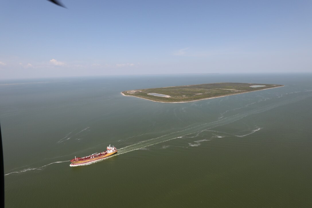 The flight took 20 district team members from the Jadwin Building, down the Texas coast to the Brazos River Floodgates, north to Addicks and Barker reservoirs, to the Conroe Army Reserve Center, the Wallisville Lake Project Office, and down the Houston Shipping Channel back to HQ.