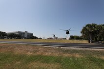 The flight took 20 district team members from the Jadwin Building, down the Texas coast to the Brazos River Floodgates, north to Addicks and Barker reservoirs, to the Conroe Army Reserve Center, the Wallisville Lake Project Office, and down the Houston Shipping Channel back to HQ.