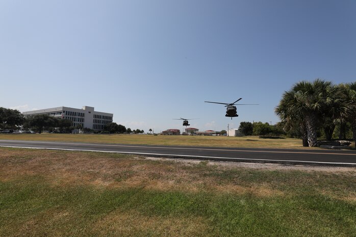 The flight took 20 district team members from the Jadwin Building, down the Texas coast to the Brazos River Floodgates, north to Addicks and Barker reservoirs, to the Conroe Army Reserve Center, the Wallisville Lake Project Office, and down the Houston Shipping Channel back to HQ.
