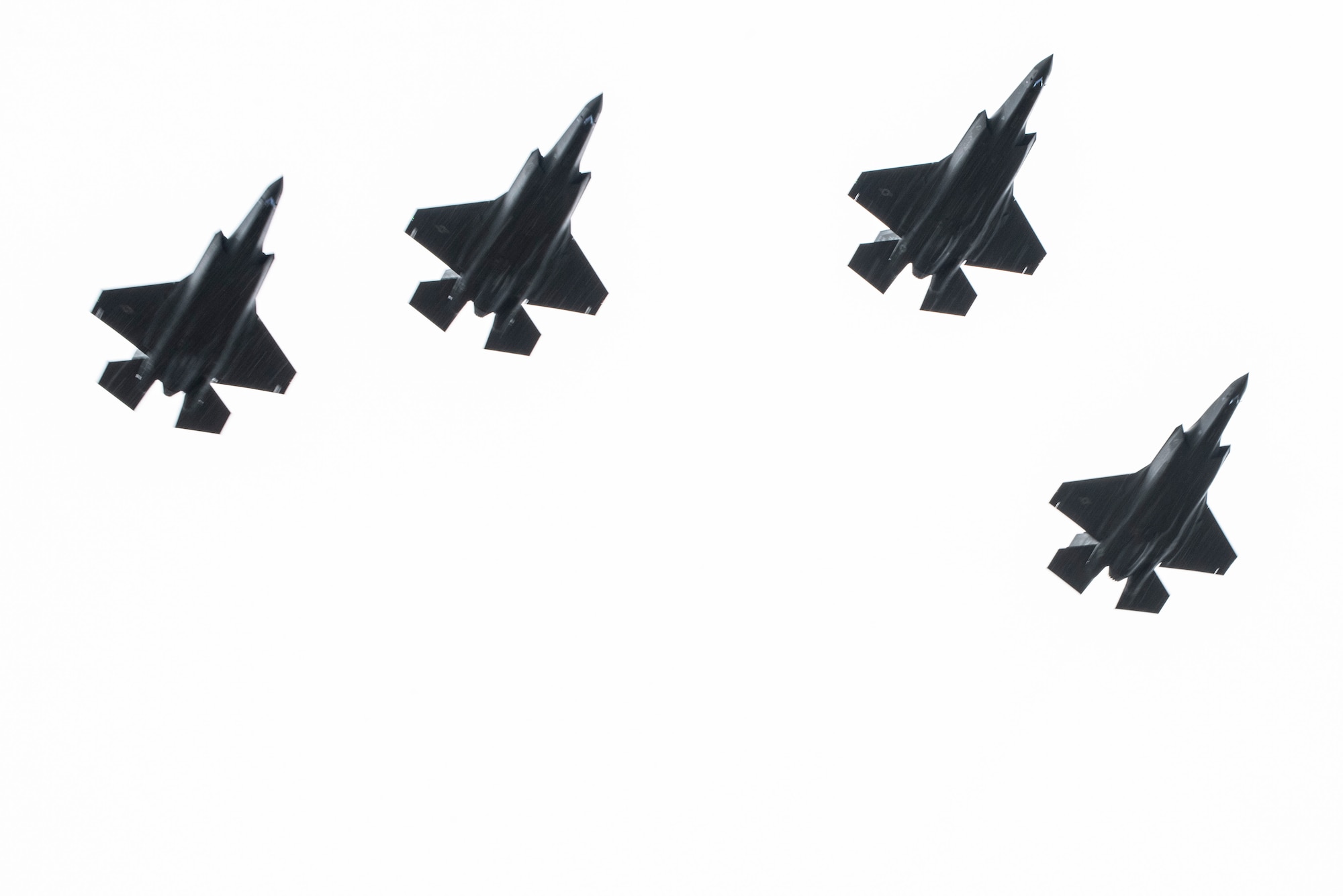 U.S. Air Force F-35A Lightning II’s from the 419th Fighter Wing fly over Roman Tmetuchl International Airport in Koror, Palau, July 7, 2023 in preparation to land. The fighter jets arrived in support of Northern Edge 23-2, a combined, joint, all-domain field training exercise demonstrating the U.S. commitment to the region, ensuring a free and open Indo-Pacific region. (U.S. Air Force photo by 1st Lt. Michelle Chang)