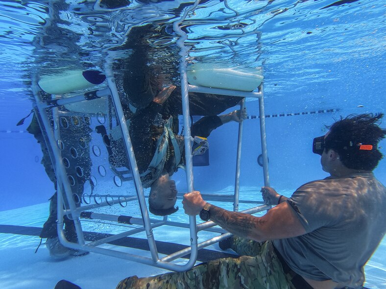 Man underwater.