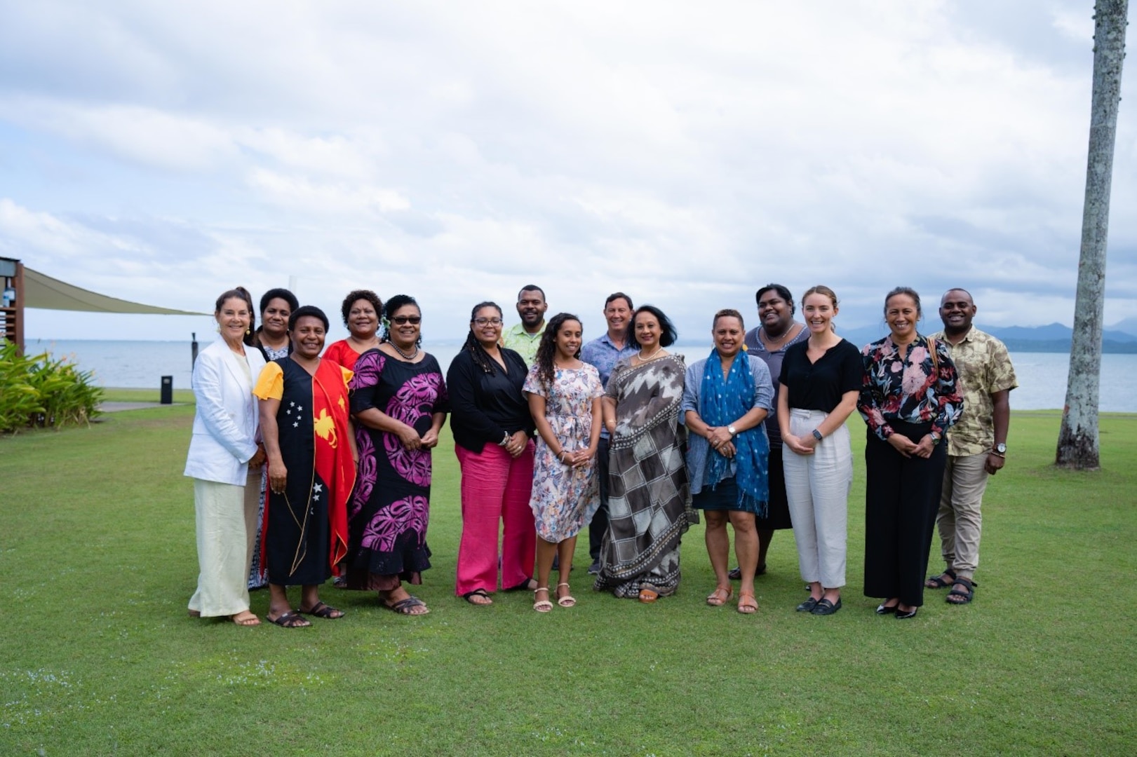 Participants pose for a group photo during the U.S. Indo-Pacific Command Office of Women, Peace & Security (WPS) workshop on “Building Inclusive Resilience” July 11-12 in Suva, Fiji. The event was the second part of a multi-year initiative by the INDOPACOM WPS office to advance women, peace and security and elevate women’s voices and leadership in the Pacific Islands.